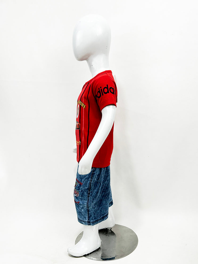 1Yr - 4Yrs Lamborghini Red Suit For Kids MZ BS333