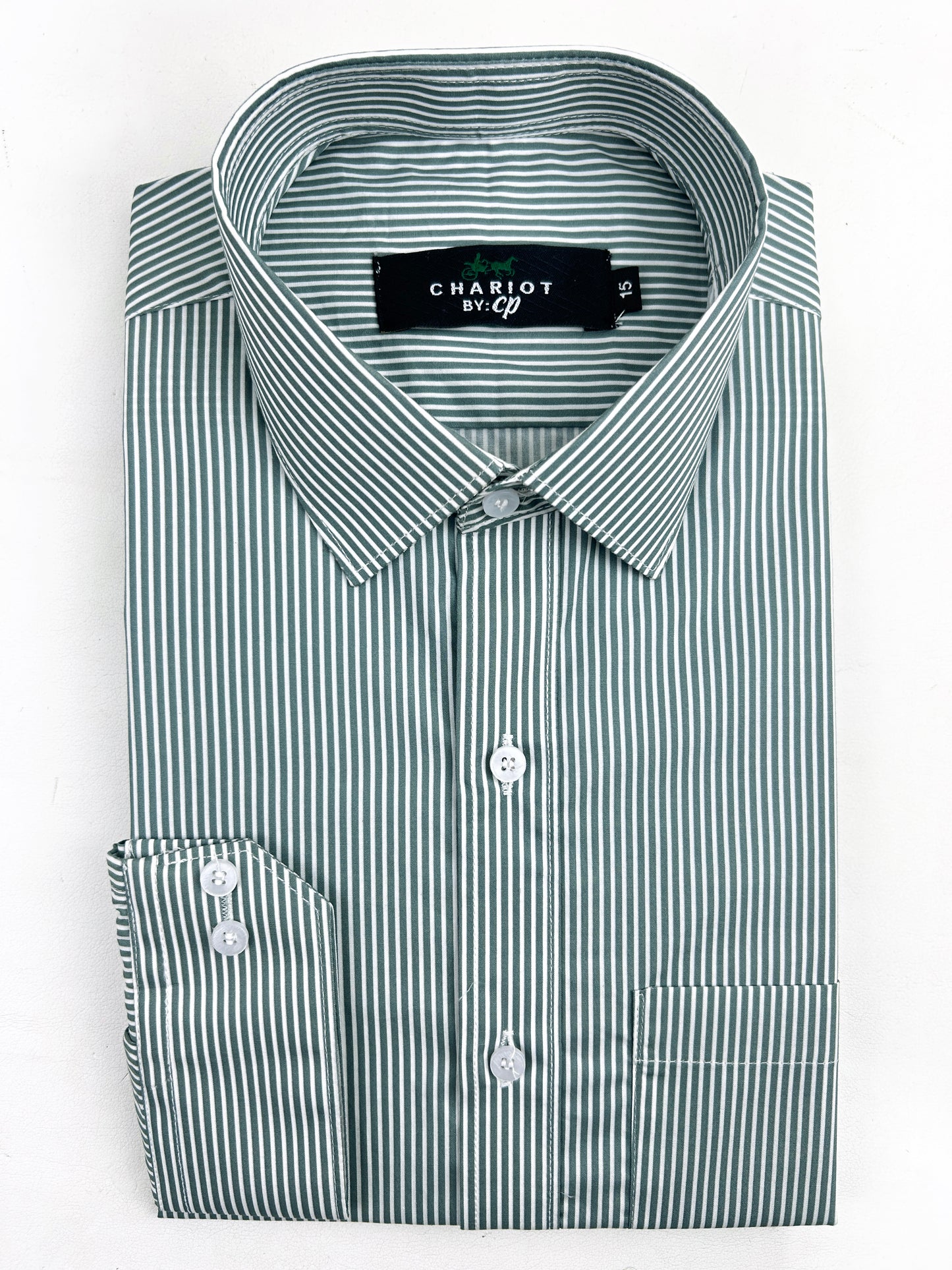 Green Lines Formal Dress Shirt For Men MFS296