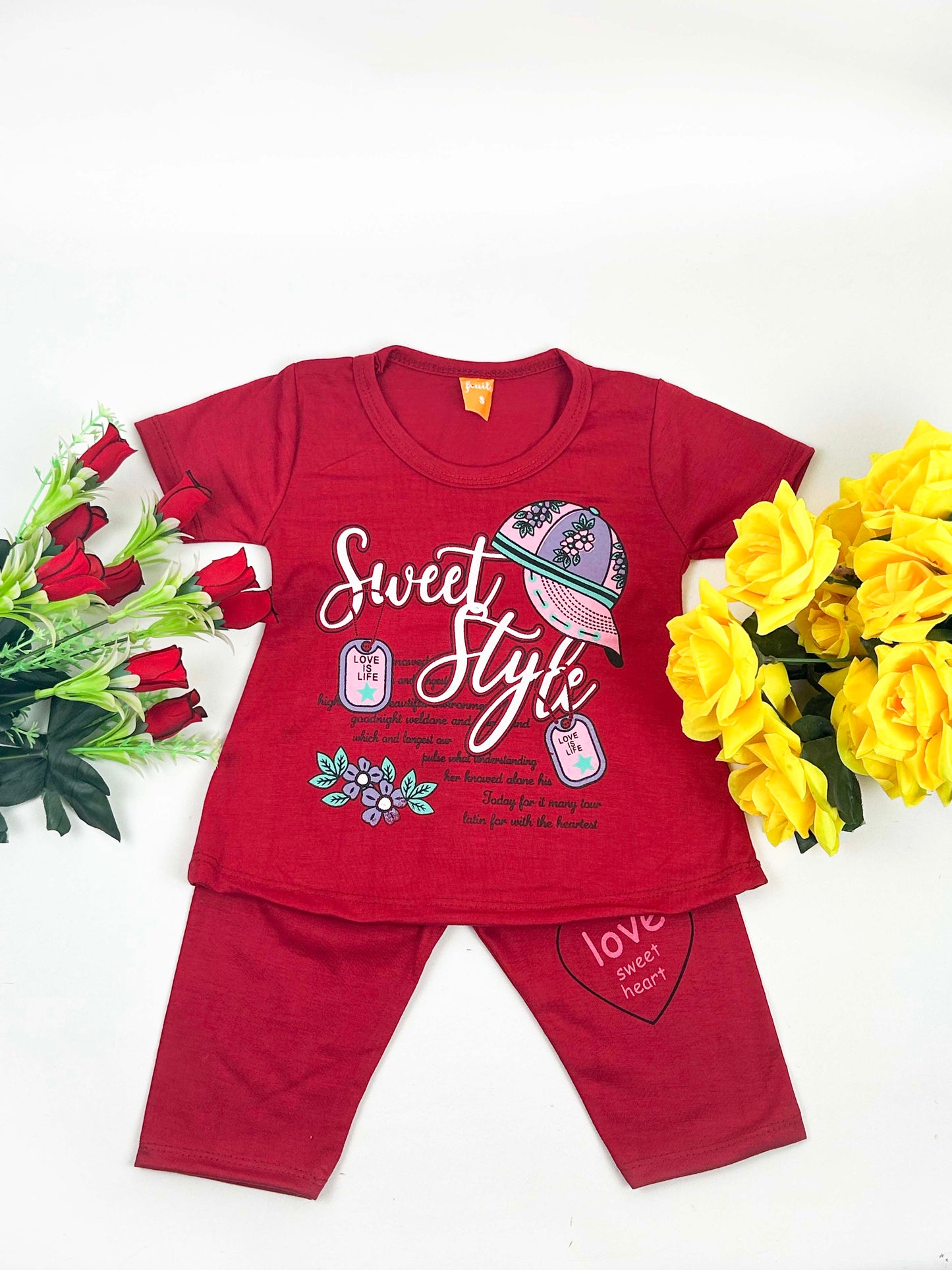 1Yr - 4Yrs Sweet Red Suit For Girls RM GS228
