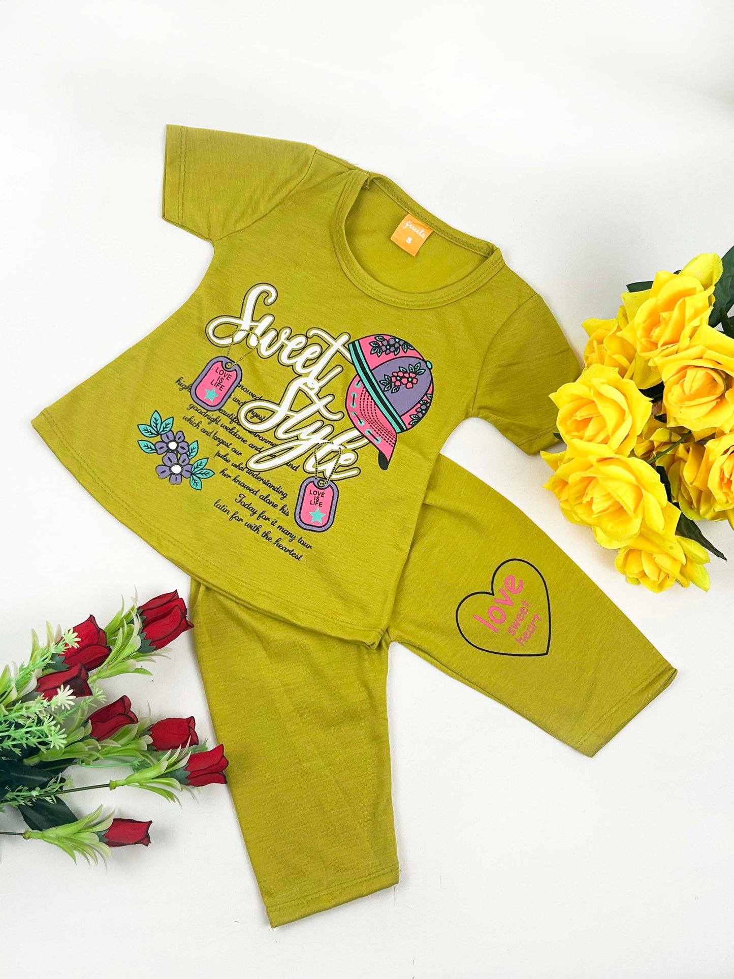 1Yr - 4Yrs Sweet Green Suit For Girls RM GS229