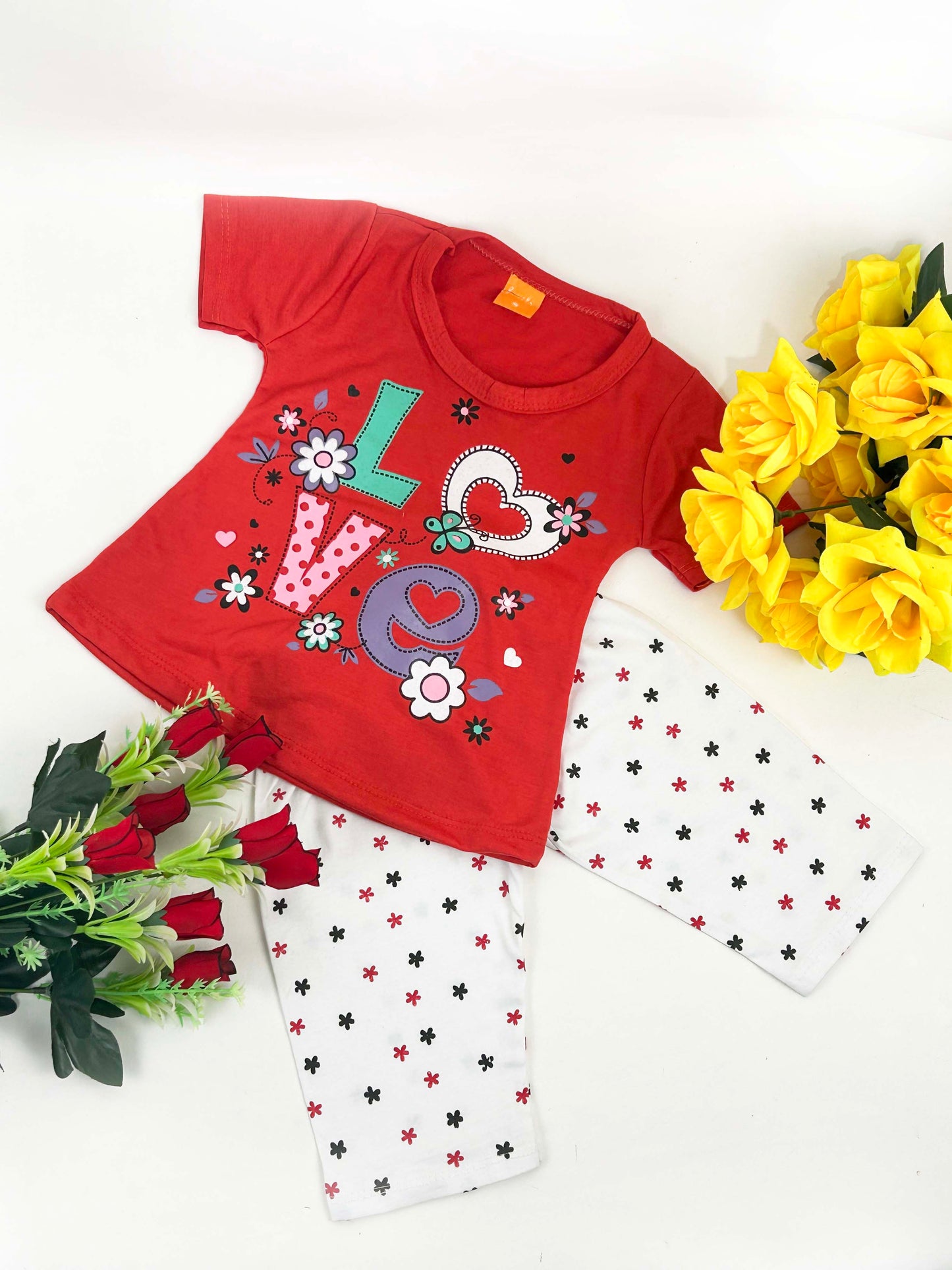 1Yr - 4Yrs Love Red Suit For Girls RM GS238