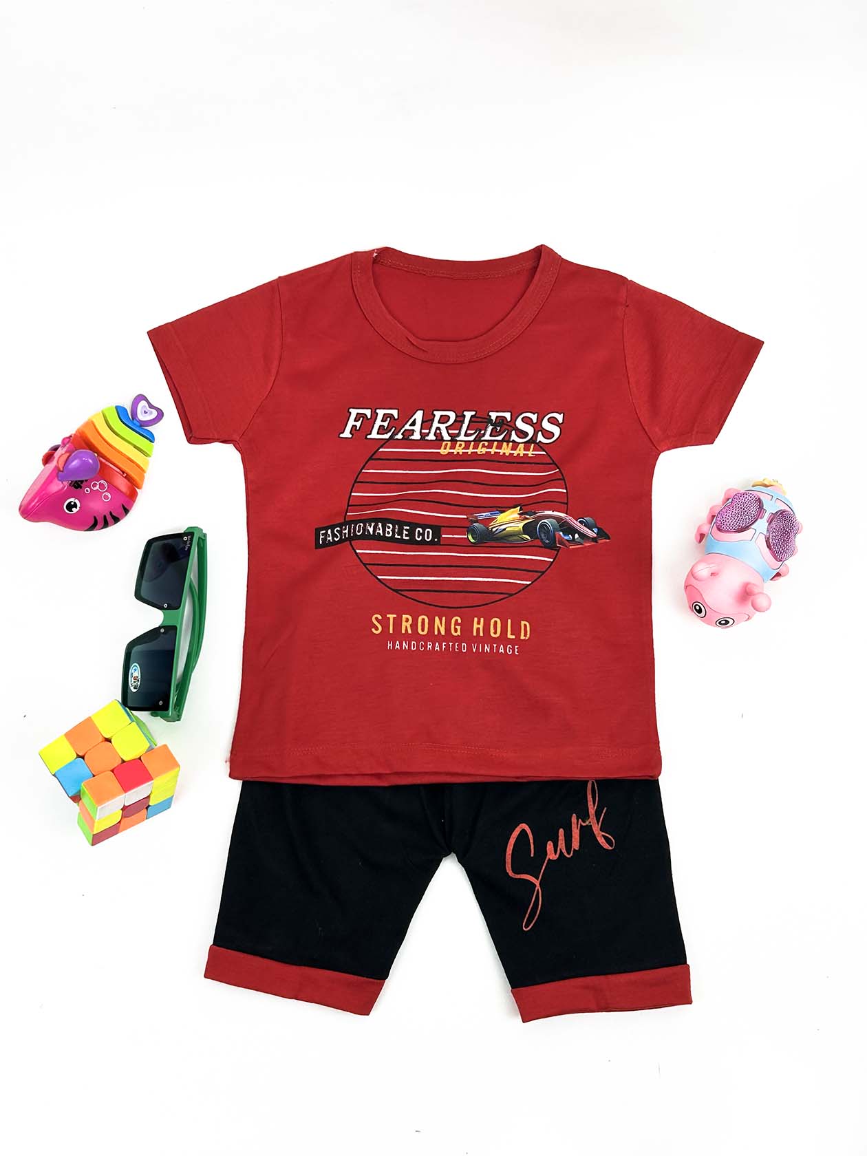 1Yr - 4Yrs Red Fearless Suit For Kids RZ BS331