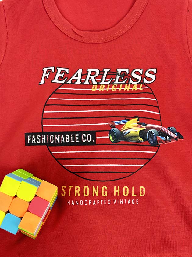 1Yr - 4Yrs Red Fearless Suit For Kids RZ BS331
