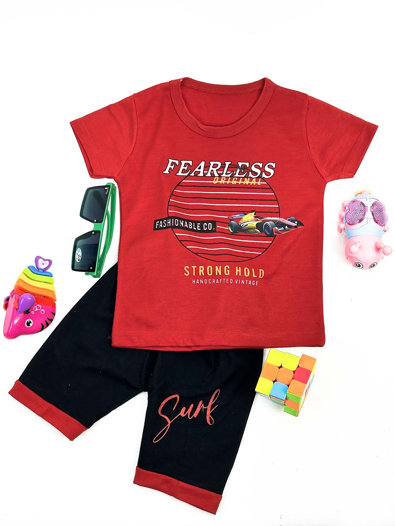 1Yr - 4Yrs Red Fearless Suit For Kids RZ BS331