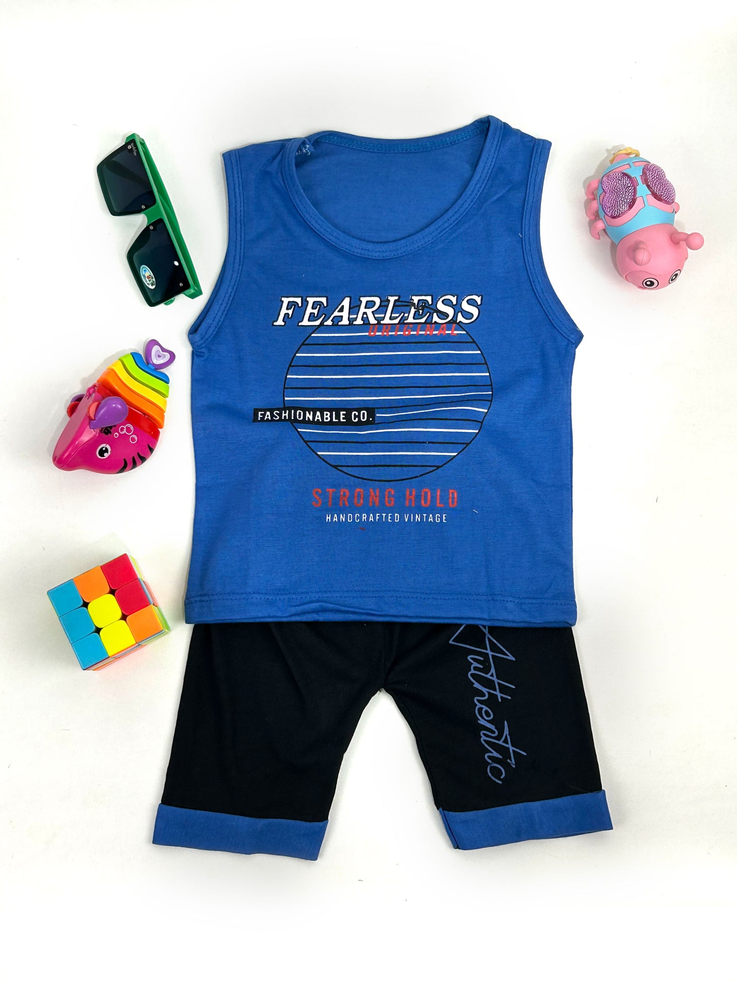 1Yr - 4Yrs Blue Fearless Sando Suit For Kids RZ BS328