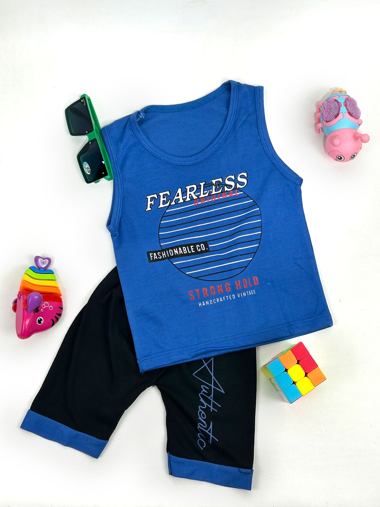 1Yr - 4Yrs Blue Fearless Sando Suit For Kids RZ BS328