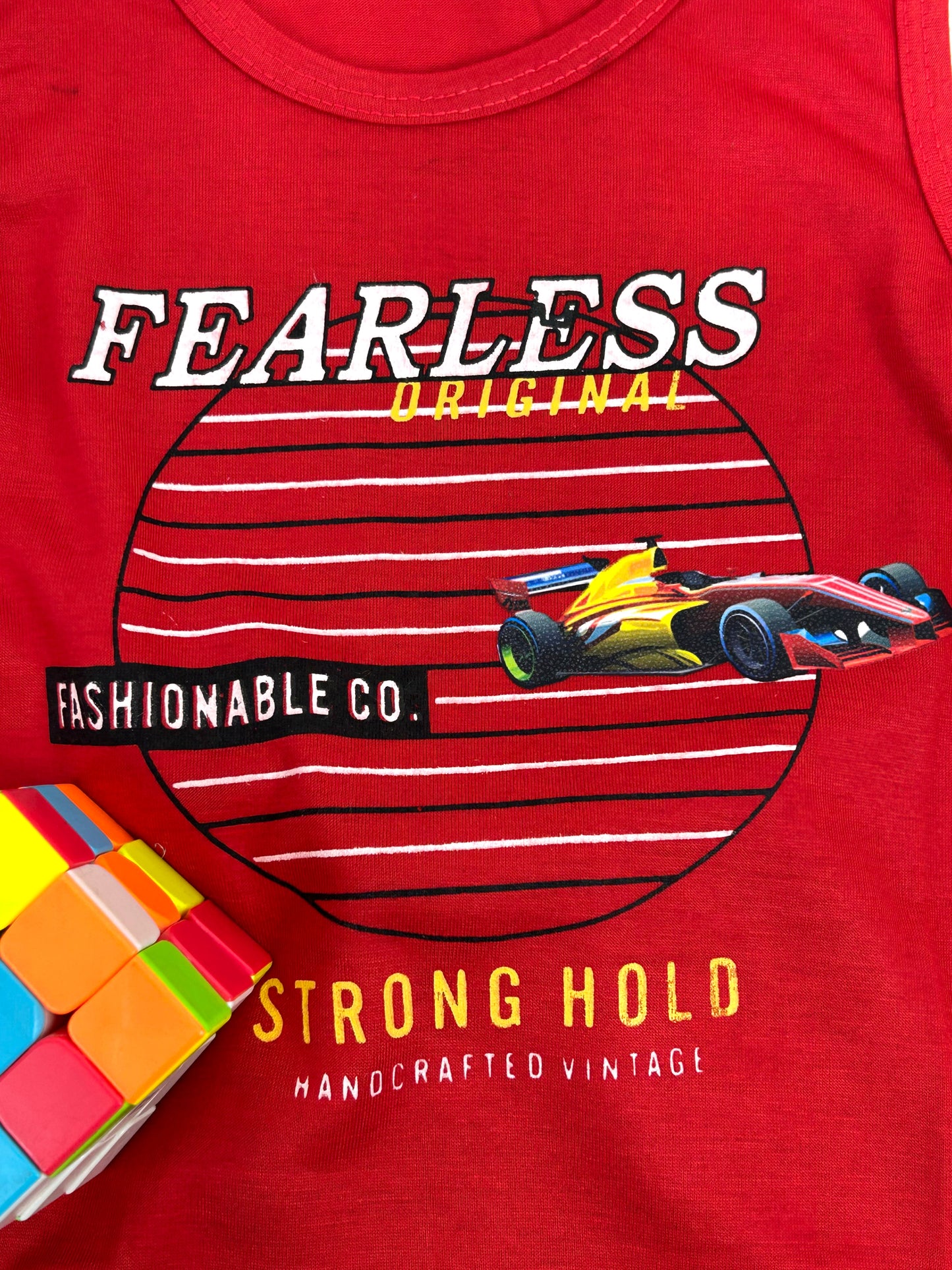 1Yr - 4Yrs Red Fearless Sando Suit For Kids RZ BS329