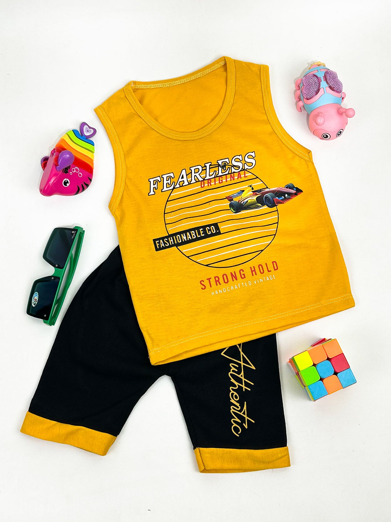 1Yr - 4Yrs Yellow Fearless Sando Suit For Kids RZ BS330