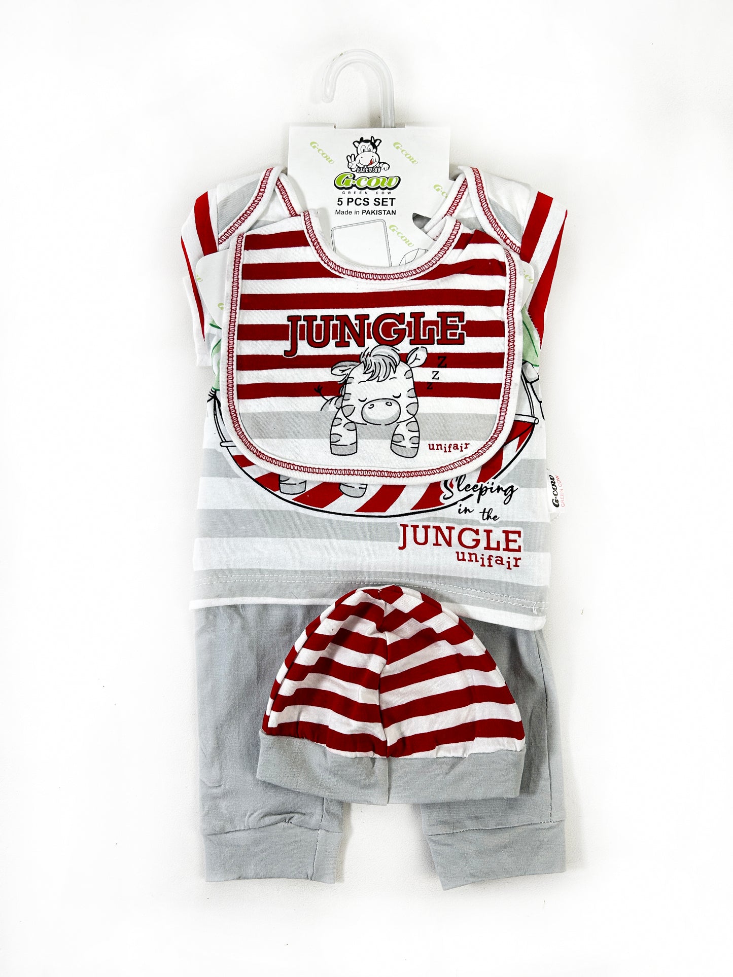 0Mth - 3Mth Jungle Maroon 5Pcs Gift Set for Newborn NBGS214