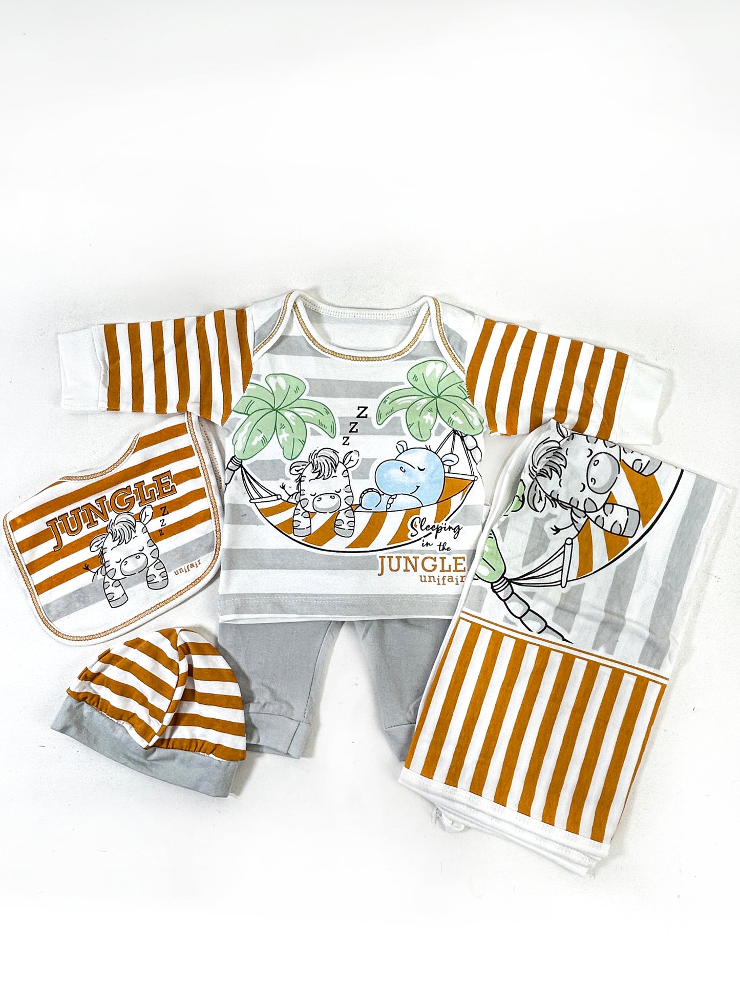 0Mth - 3Mth Jungle Orange 5Pcs Gift Set for Newborn NBGS216