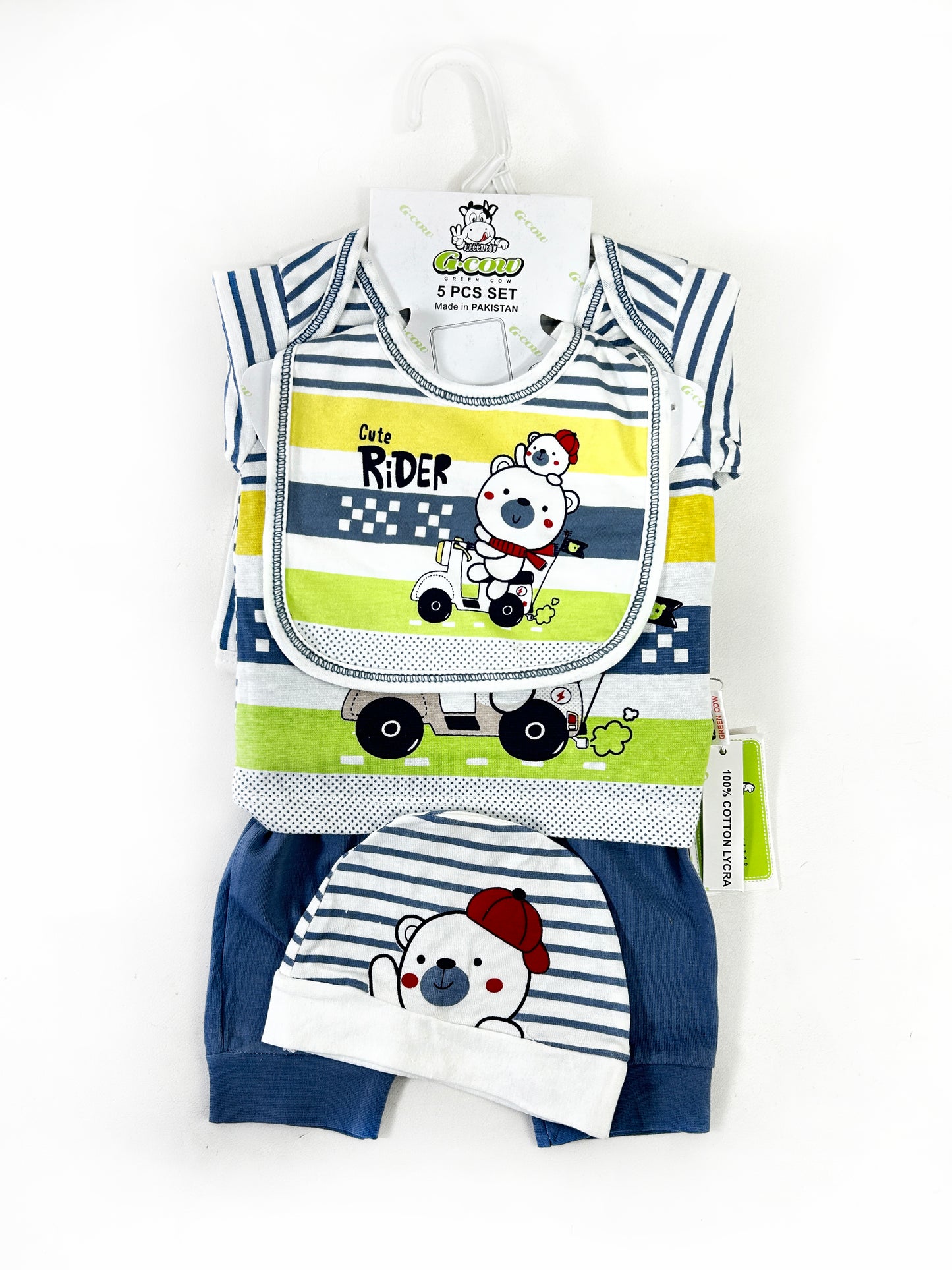 0Mth - 3Mth Teddy Blue 5Pcs Gift Set for Newborn NBGS222