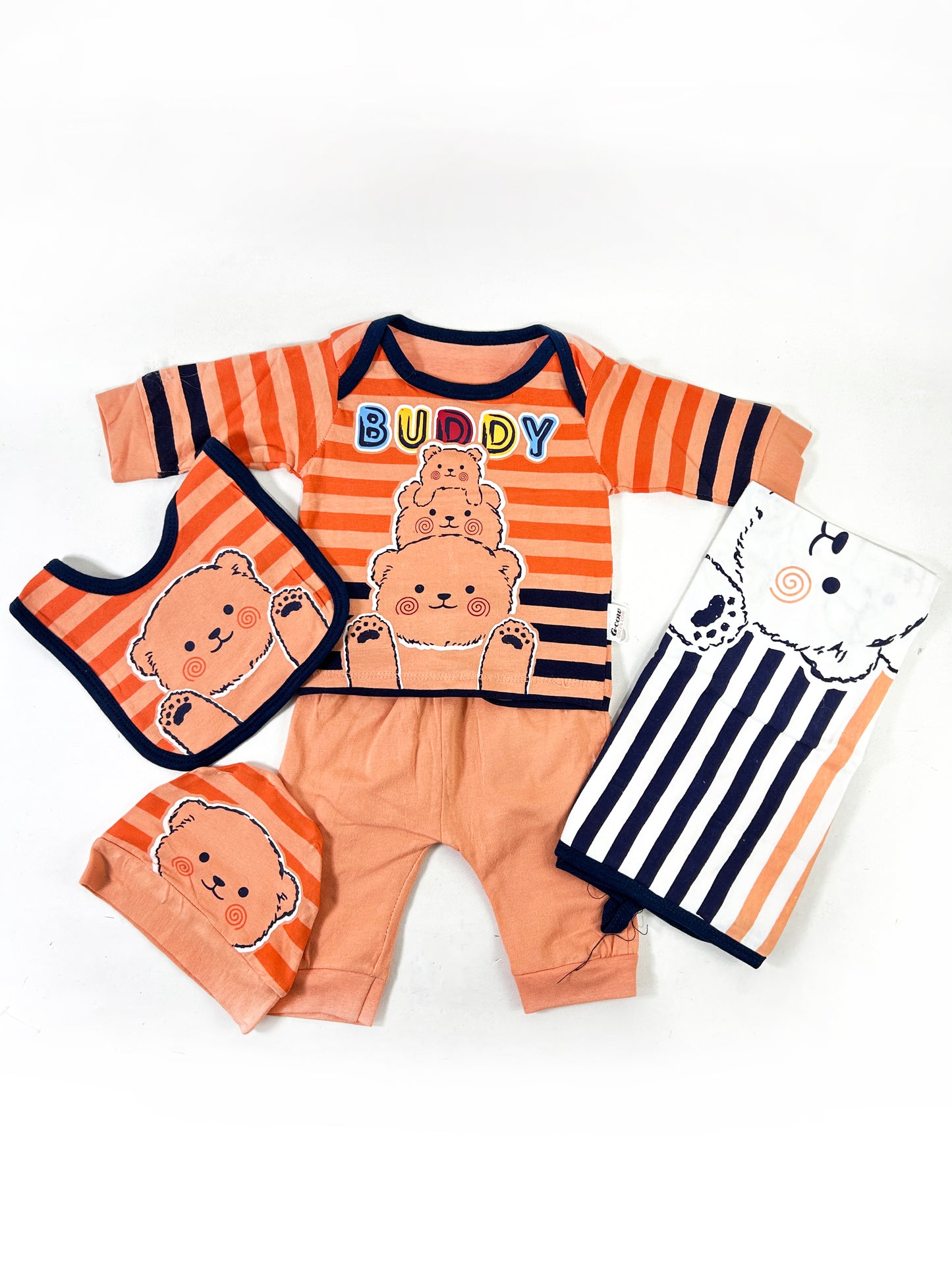 0Mth - 3Mth Kitty Orange 5Pcs Gift Set for Newborn NBGS225