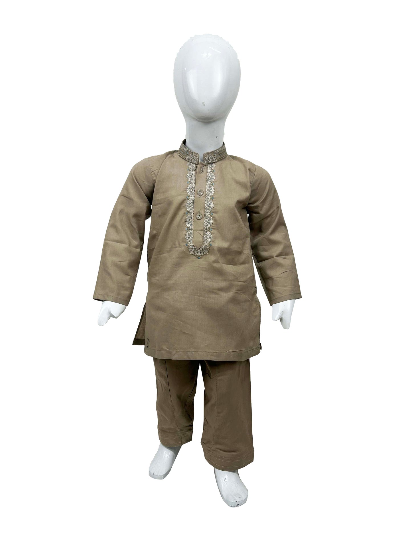 BKS124 AM Boys Kameez Shalwar 2Y- 14Y Light Brown