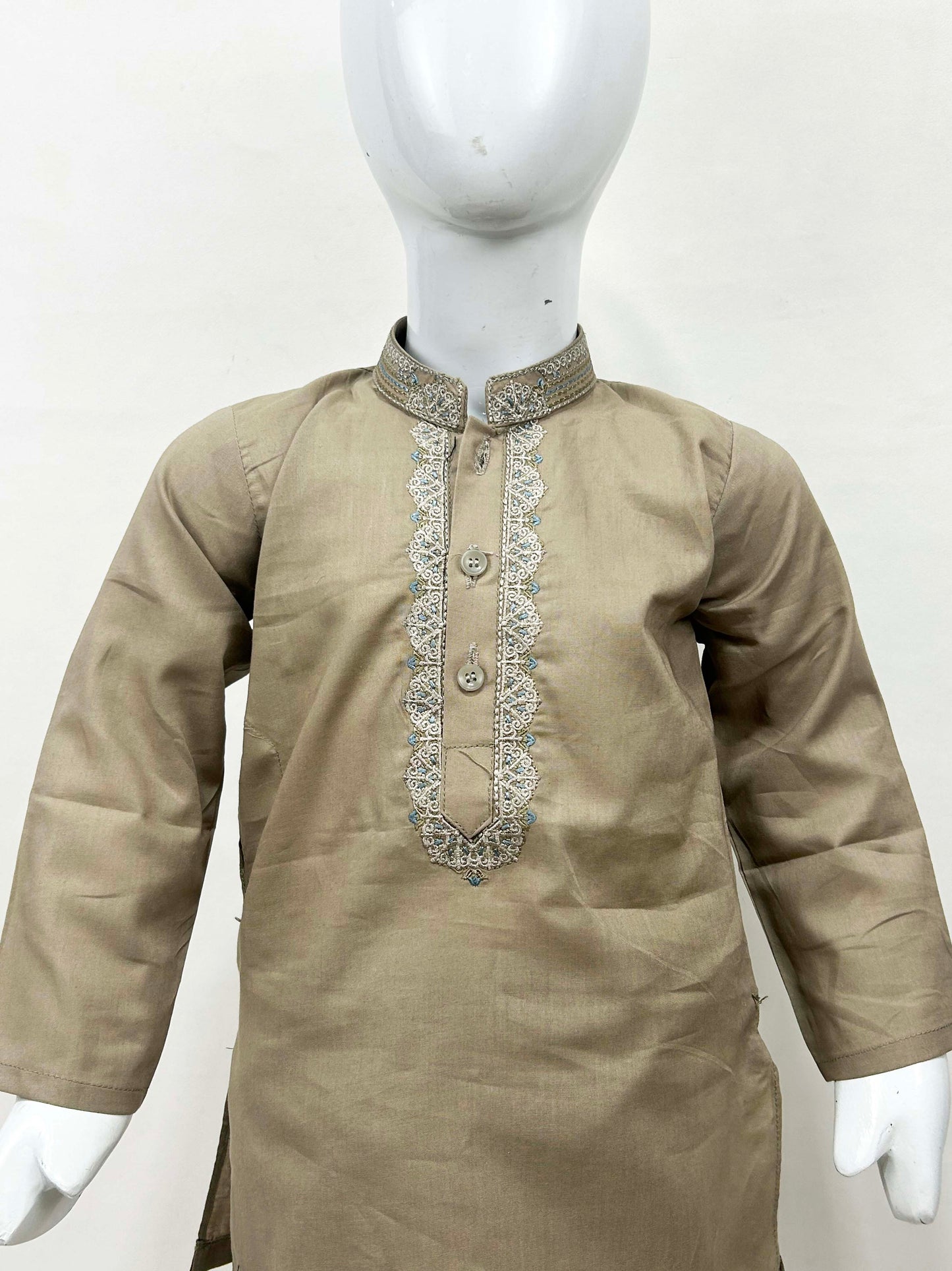 BKS124 AM Boys Kameez Shalwar 2Y- 14Y Light Brown