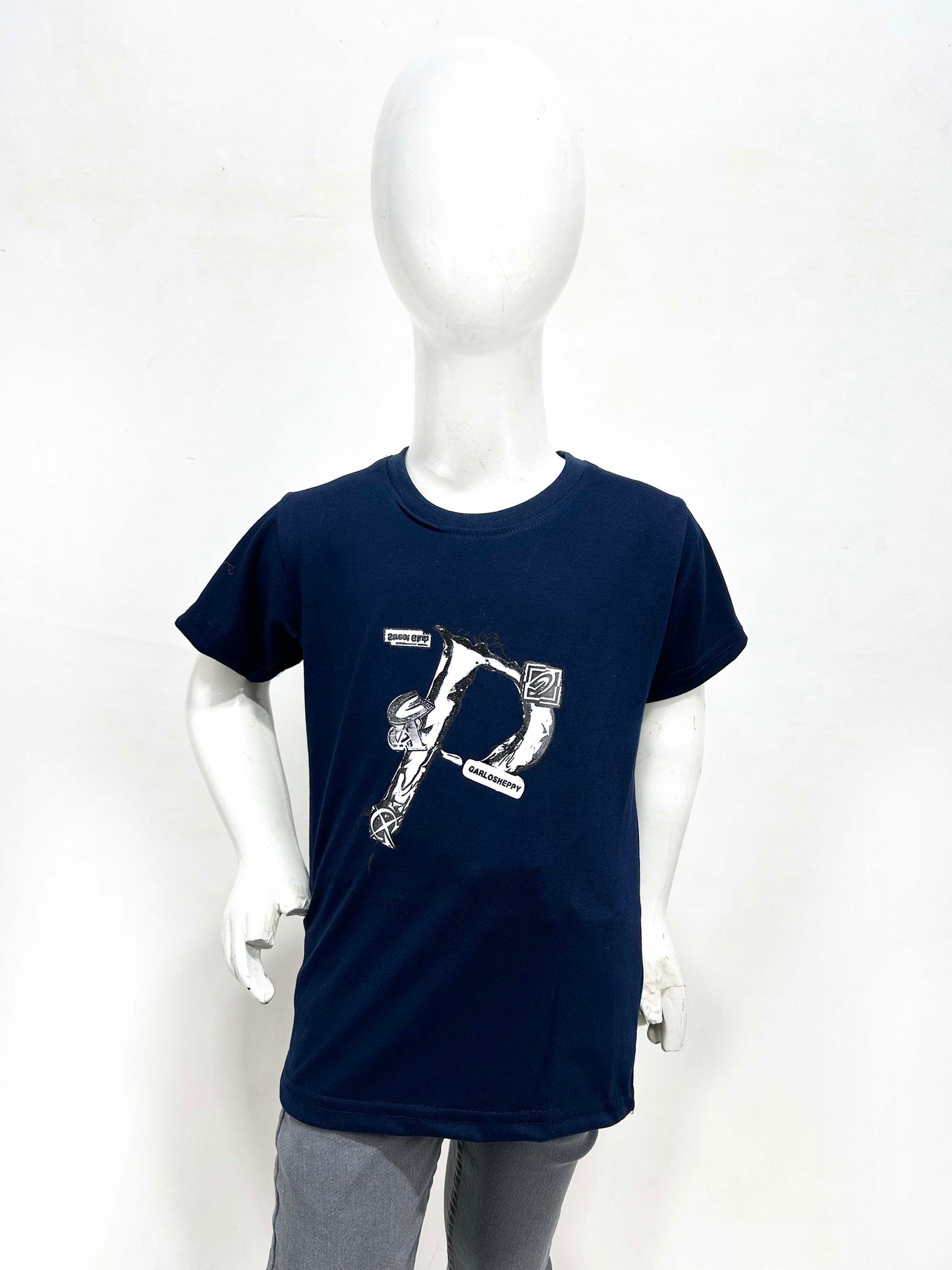 4Yrs - 9Yrs Gaplos Navy Blue T-Shirt For Boys SF BTS96