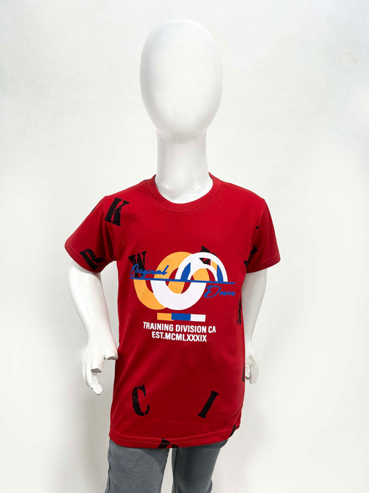 4Yrs - 9Yrs Training Red T-Shirt For Boys SF BTS105