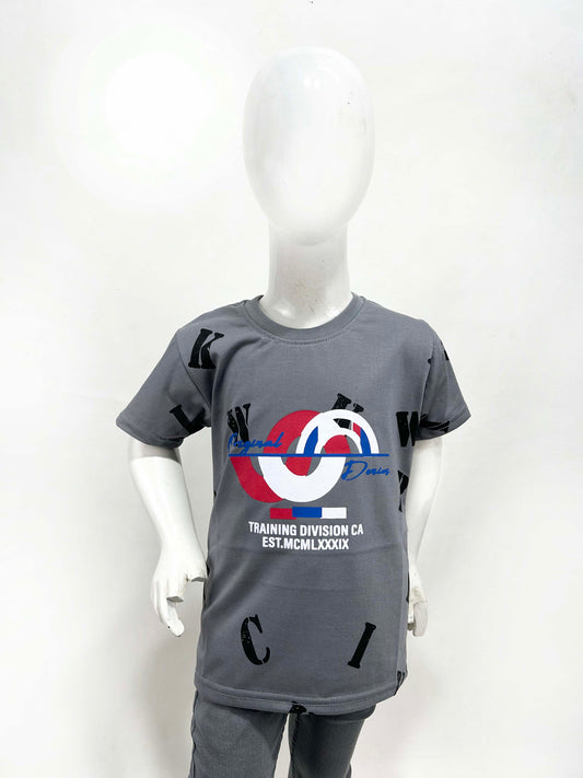 4Yrs - 9Yrs Training Grey T-Shirt For Boys SF BTS106