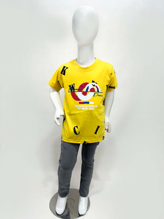 4Yrs - 9Yrs Training Yellow T-Shirt For Boys SF BTS107