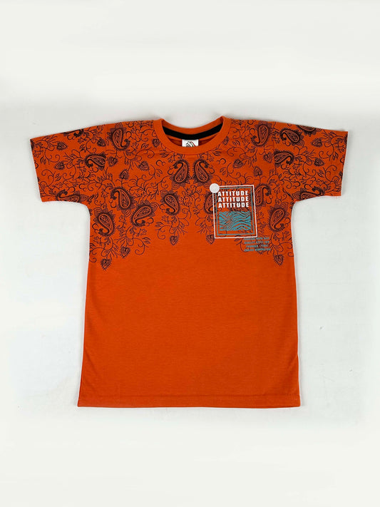 4Yrs - 9Yrs Change Orange T-Shirt For Boys SF BTS94