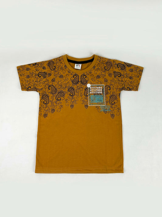 4Yrs - 9Yrs Change Mustard T-Shirt For Boys SF BTS95