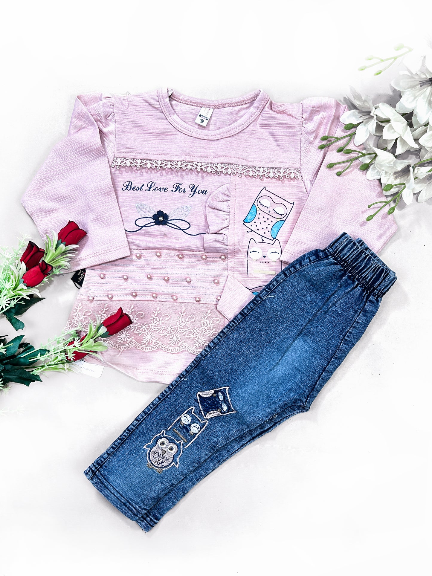 1Yr - 4Yrs Owal Light Pink Suit For Girls SG GS269