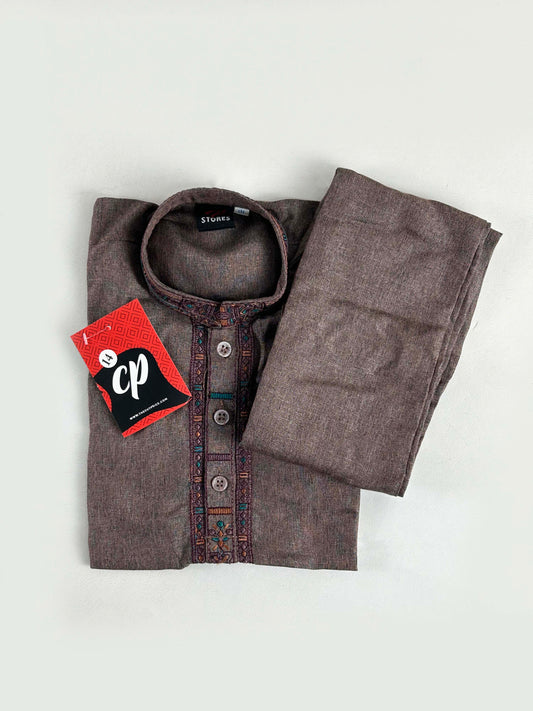 AM 366 Boys Kurta Pajama Suit 2Yrs - 14Yrs Wood Brown