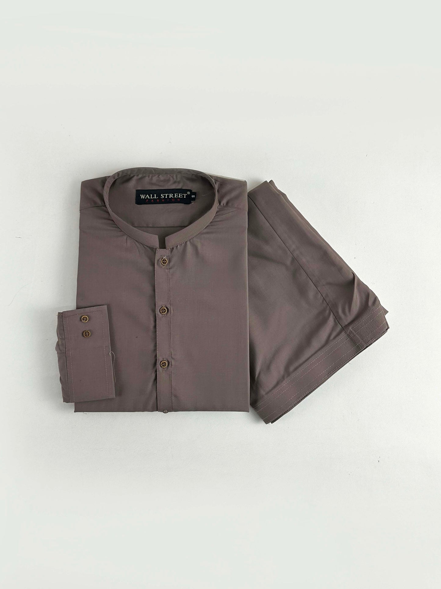 717-5 Brown Stitched Suit Kameez Shalwar For Men MSK138