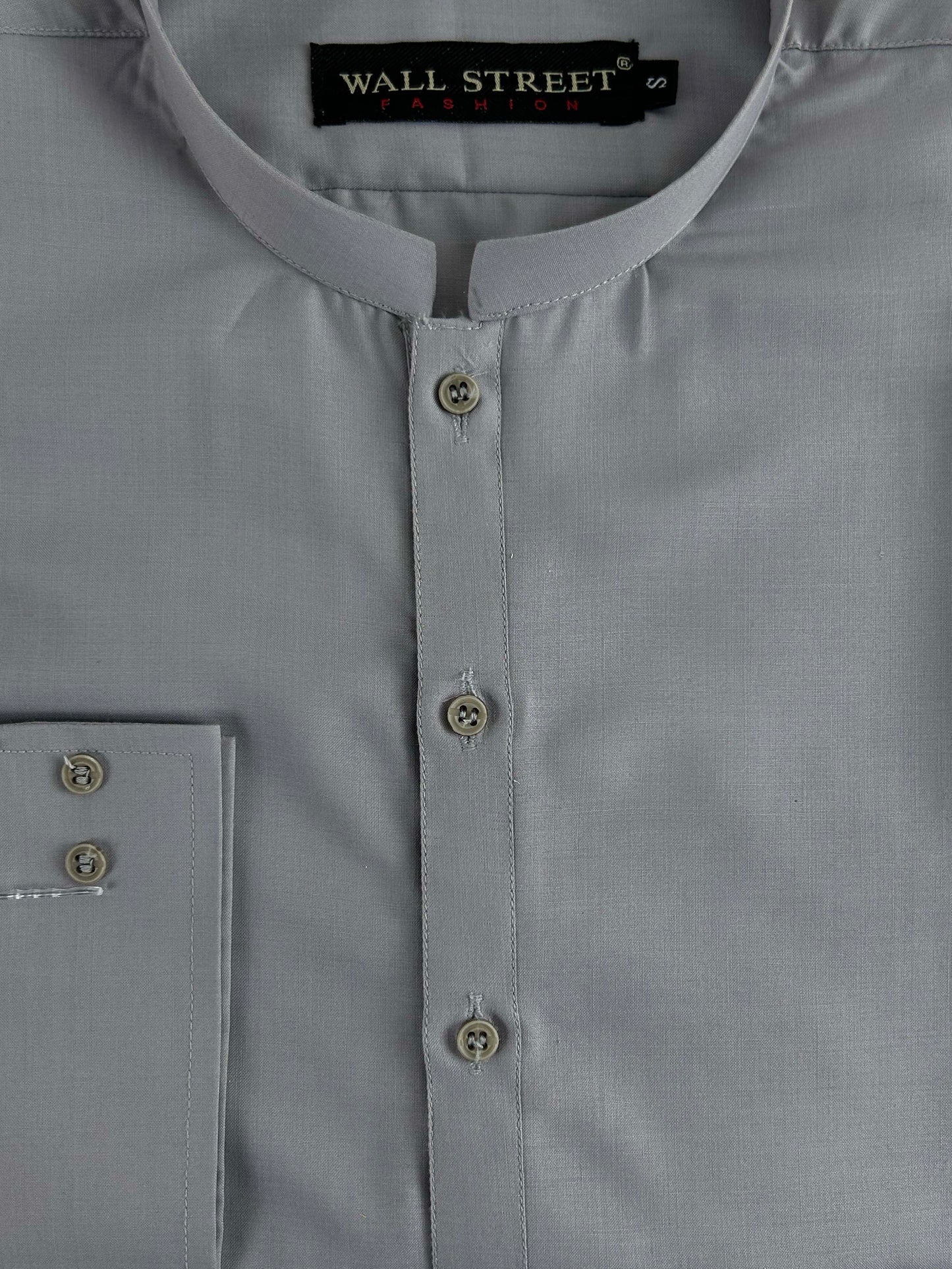 717-4 Light Grey Stitched Suit Kameez Shalwar For Men MSK139