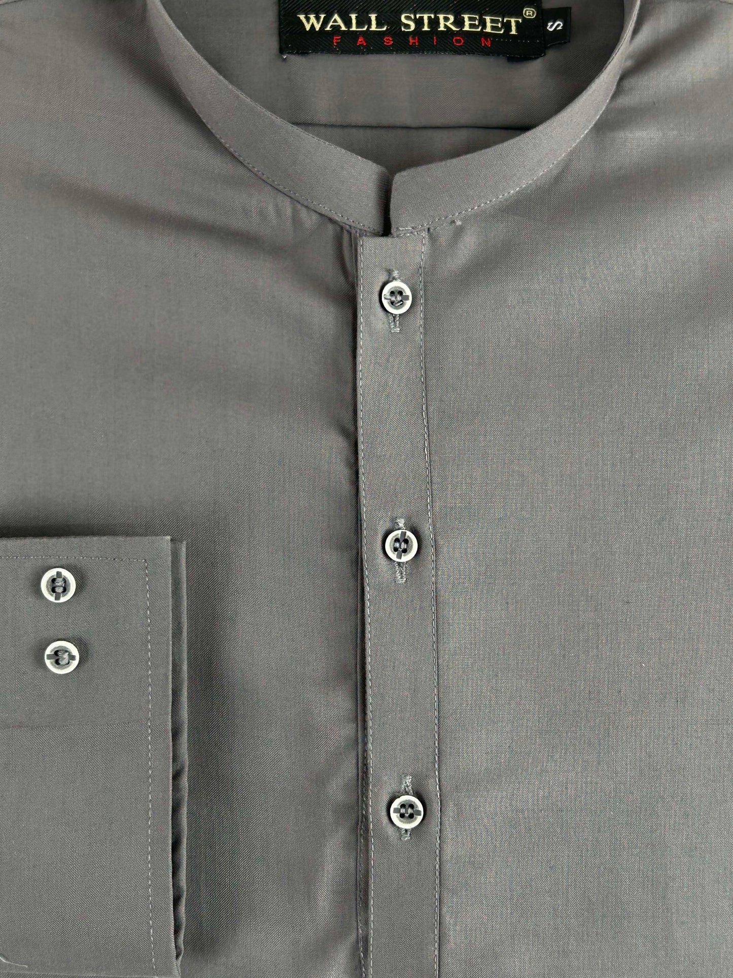 717-2 Dark Grey Stitched Suit Kameez Shalwar For Men MSK140