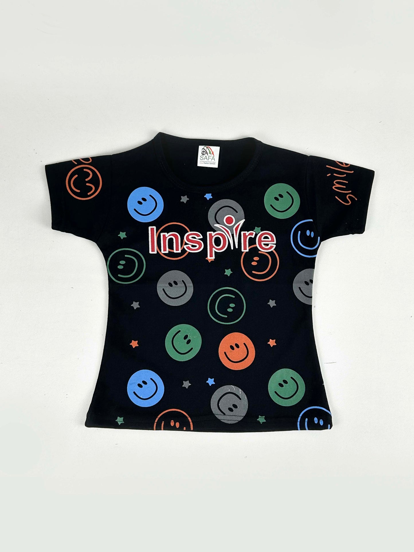2.5Yrs - 7Yrs Inspire Black T-Shirt For Girls SF GTS48