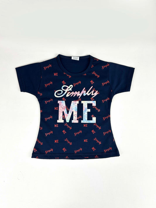 2.5Yrs - 7Yrs ME Blue T-Shirt For Girls SF GTS52