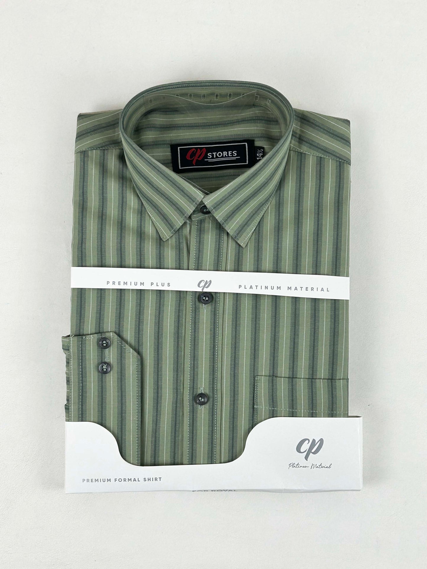 Green Lines Formal Dress Shirt For Men MFS261