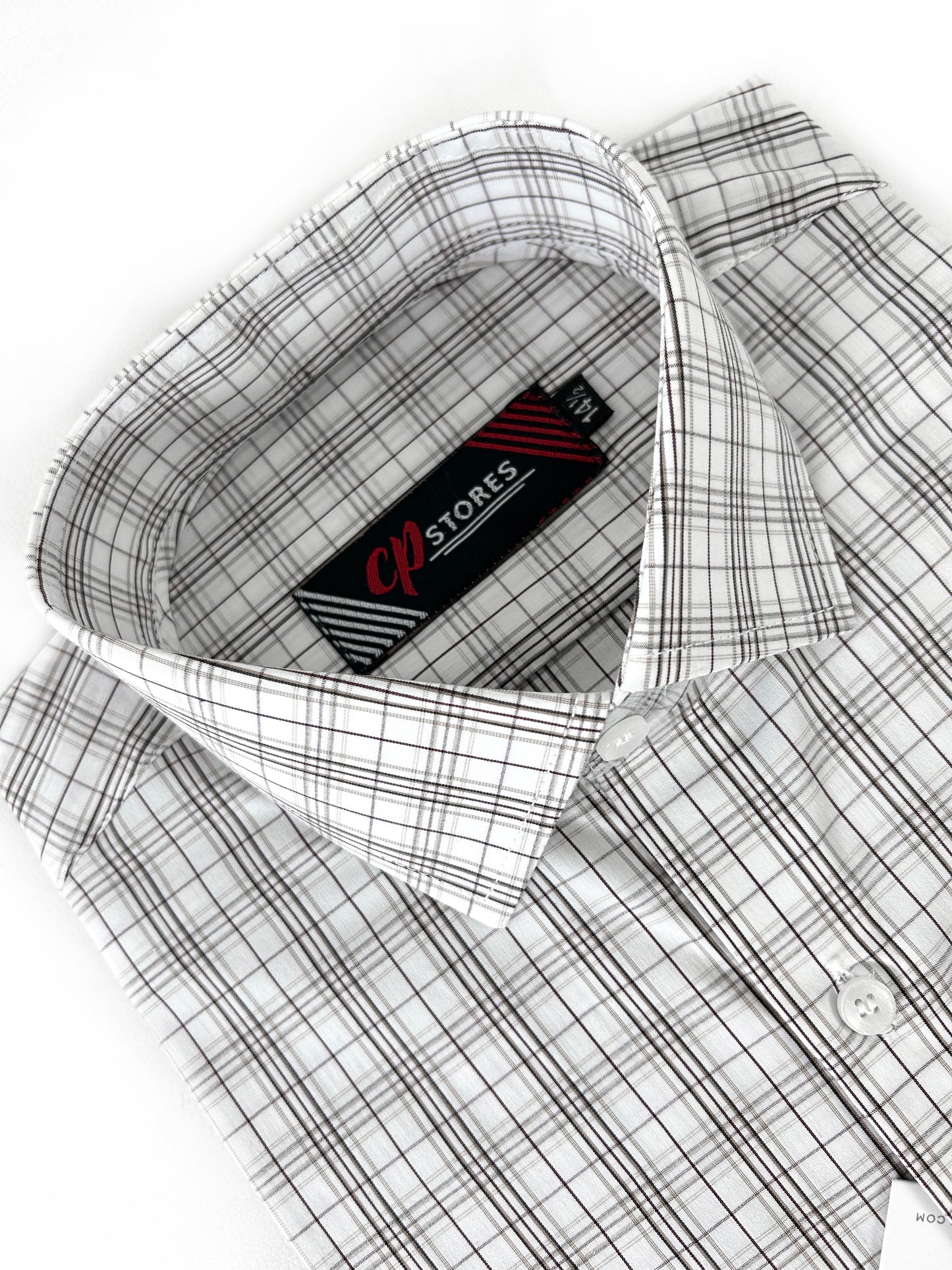 Dark Brown Micro Check Formal Dress Shirt For Men