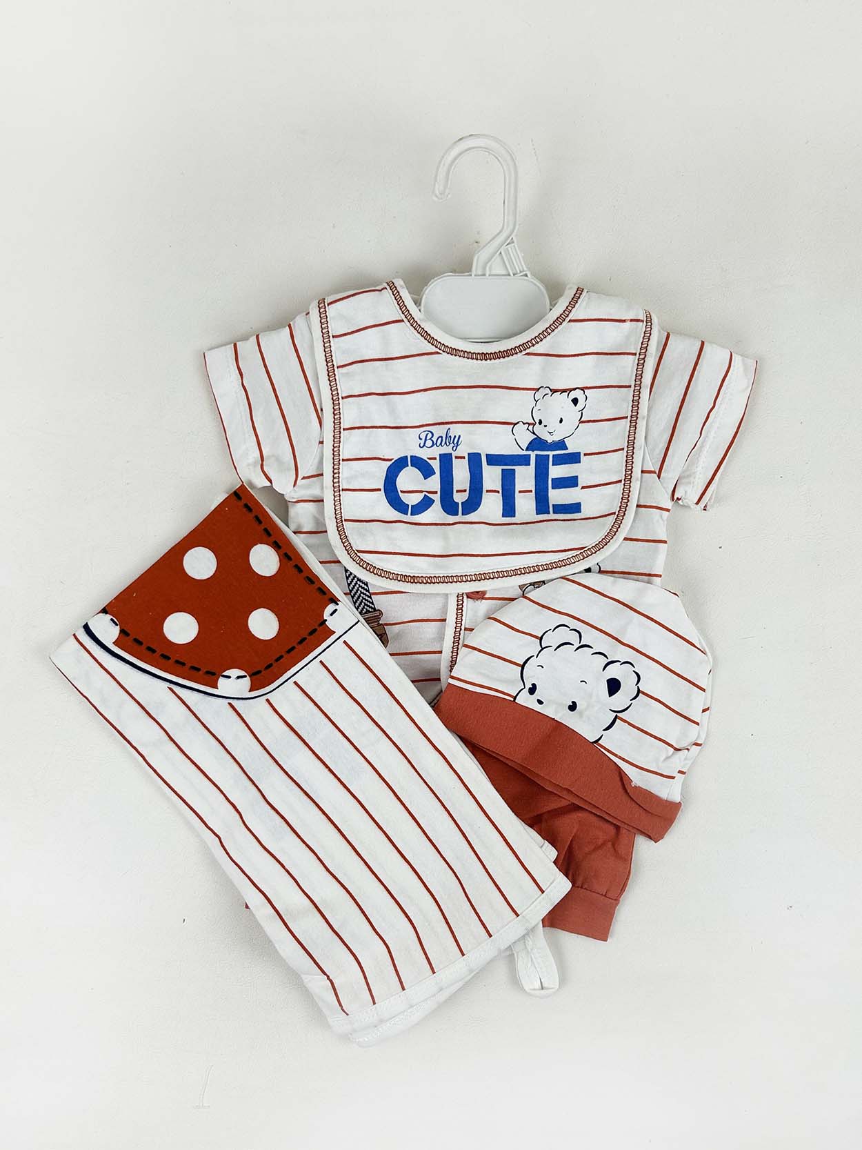 0Mth - 3Mth Cute Red 5Pcs Gift Set For Newborn HG NBGS186