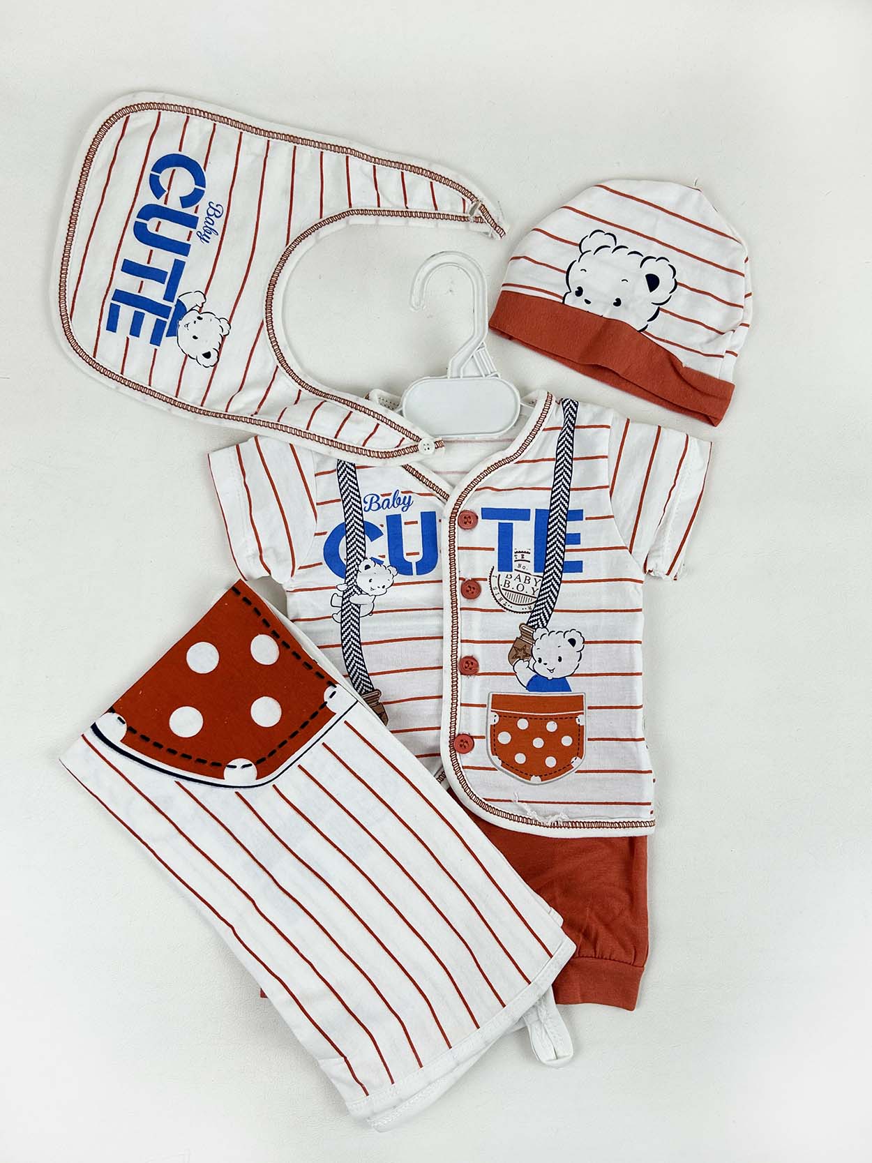0Mth - 3Mth Cute Red 5Pcs Gift Set For Newborn HG NBGS186