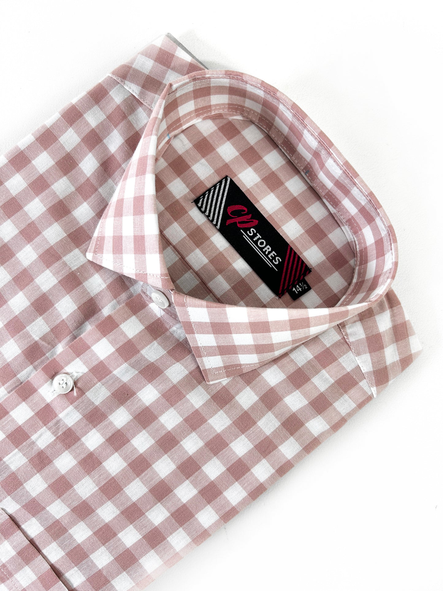 Brown Check Formal Dress Shirt For Men