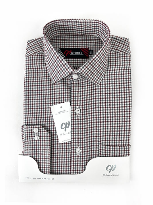 Micro Check Formal Dress Shirt For Men MFS343