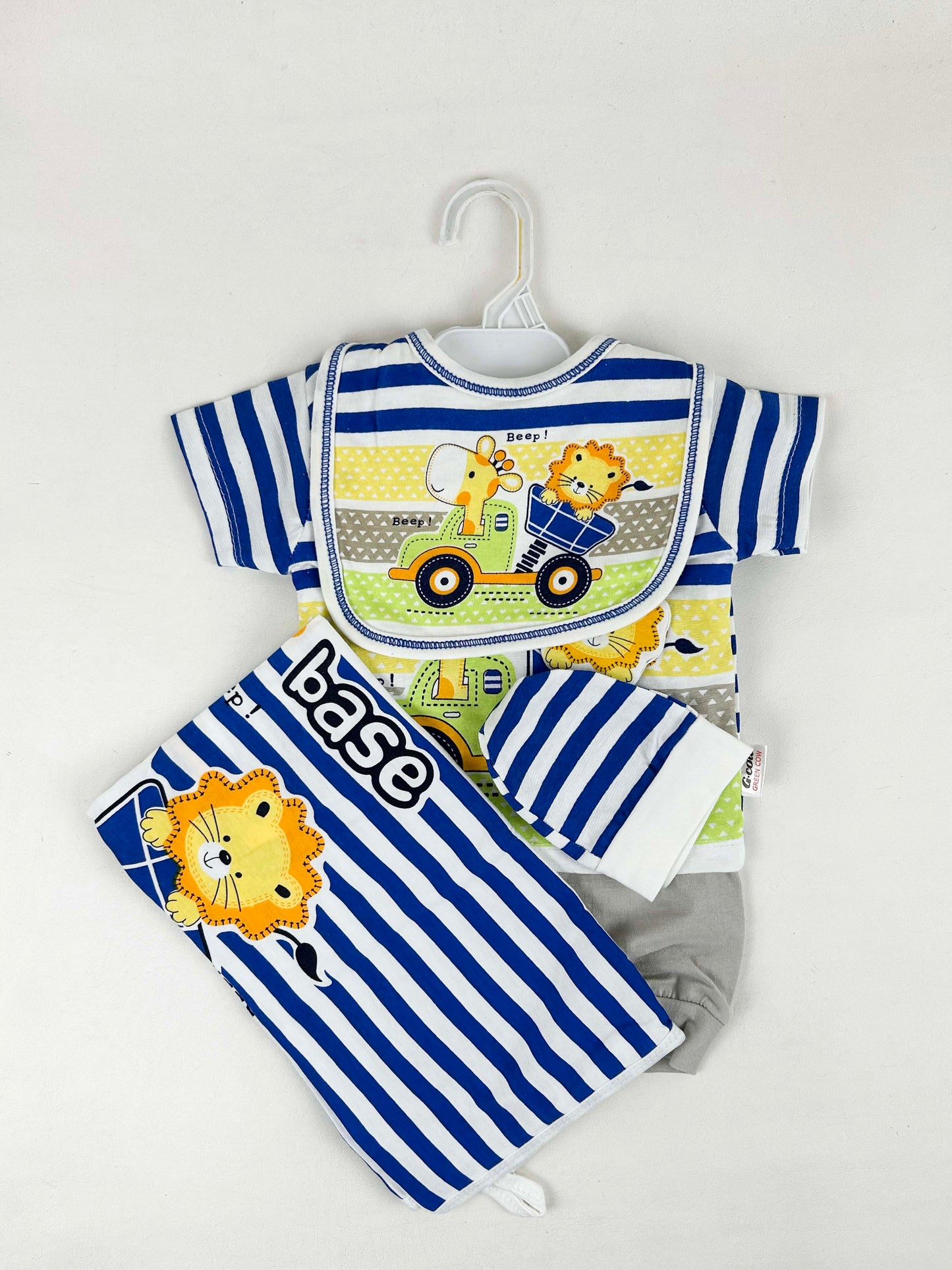 0Mth - 3Mth Jungle Blue 5Pcs Gift Set For Newborn HG NBGS190