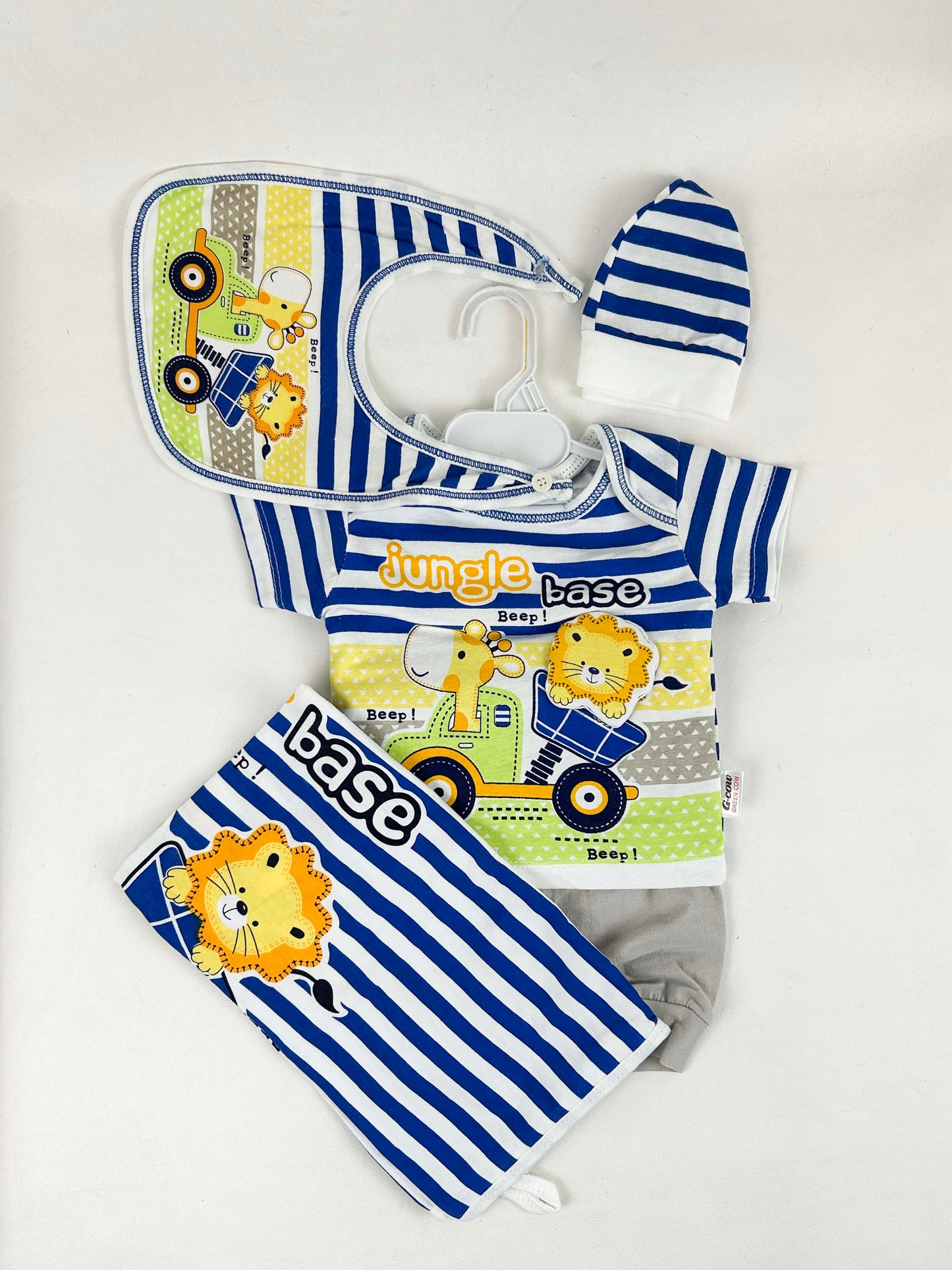 0Mth - 3Mth Jungle Blue 5Pcs Gift Set For Newborn HG NBGS190