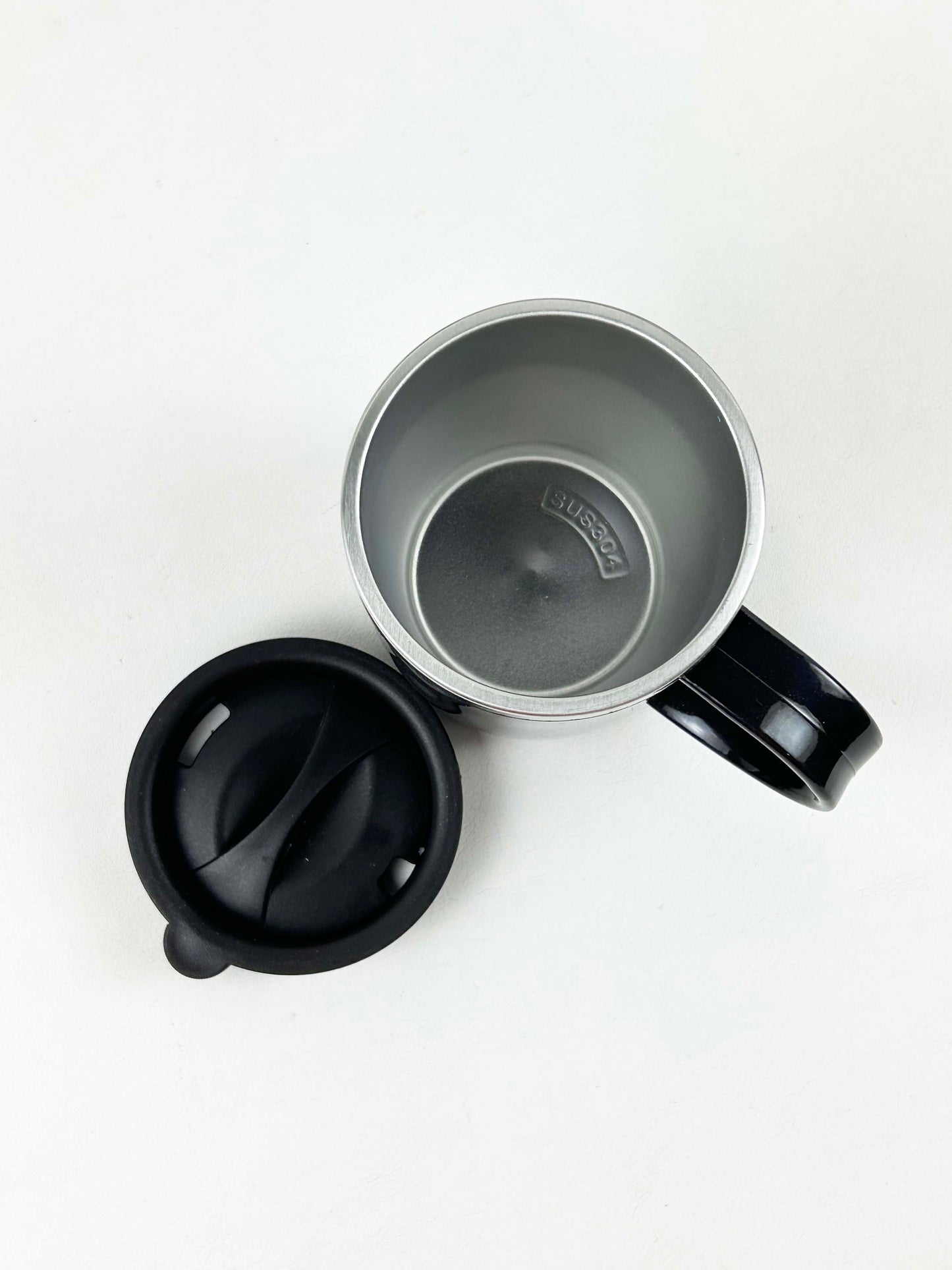 Black Stainless Steel Coffee Mug With Cap - 400ML CM20