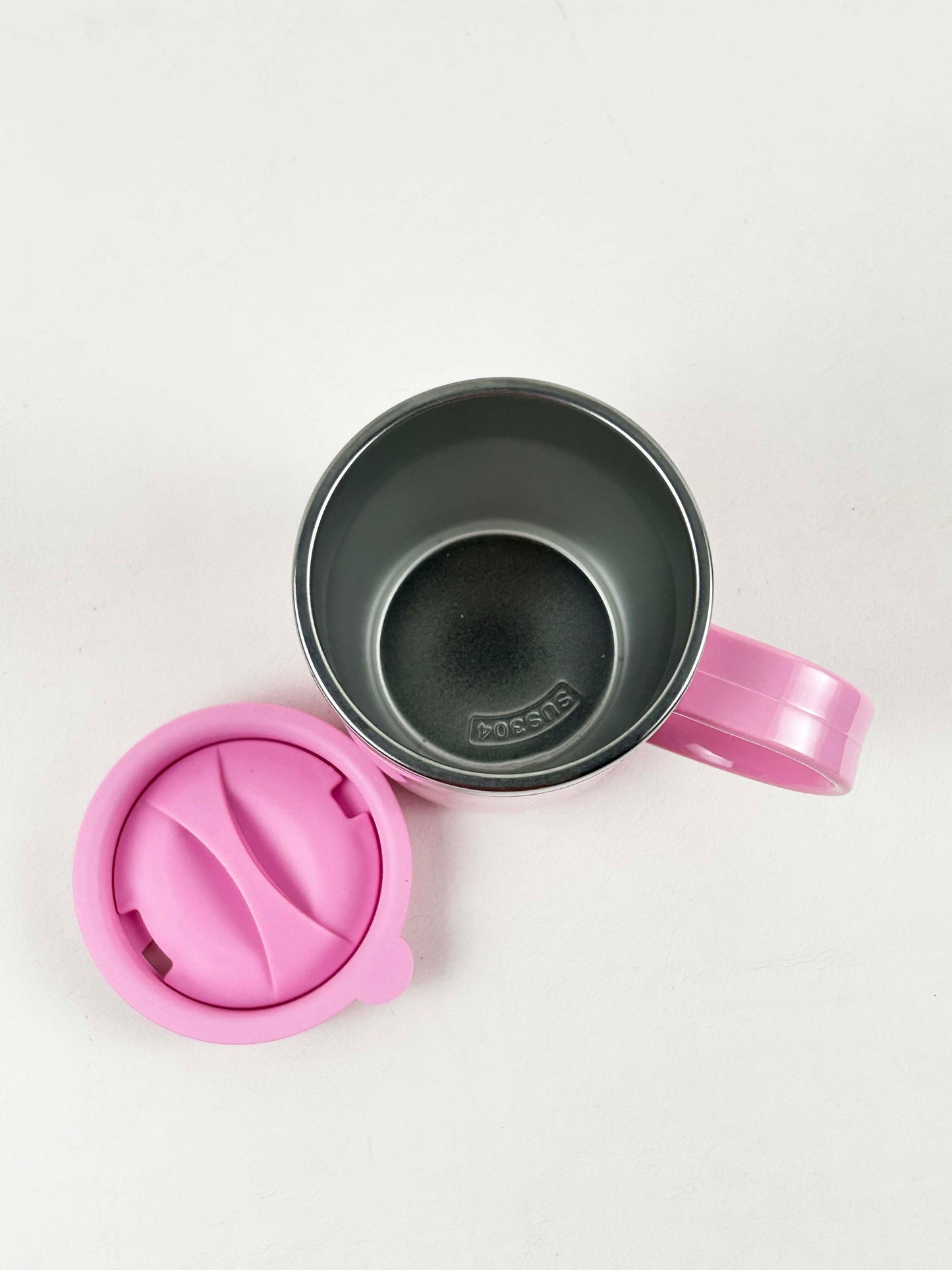 Pink Stainless Steel Coffee Mug With Cap - 400ML CM21