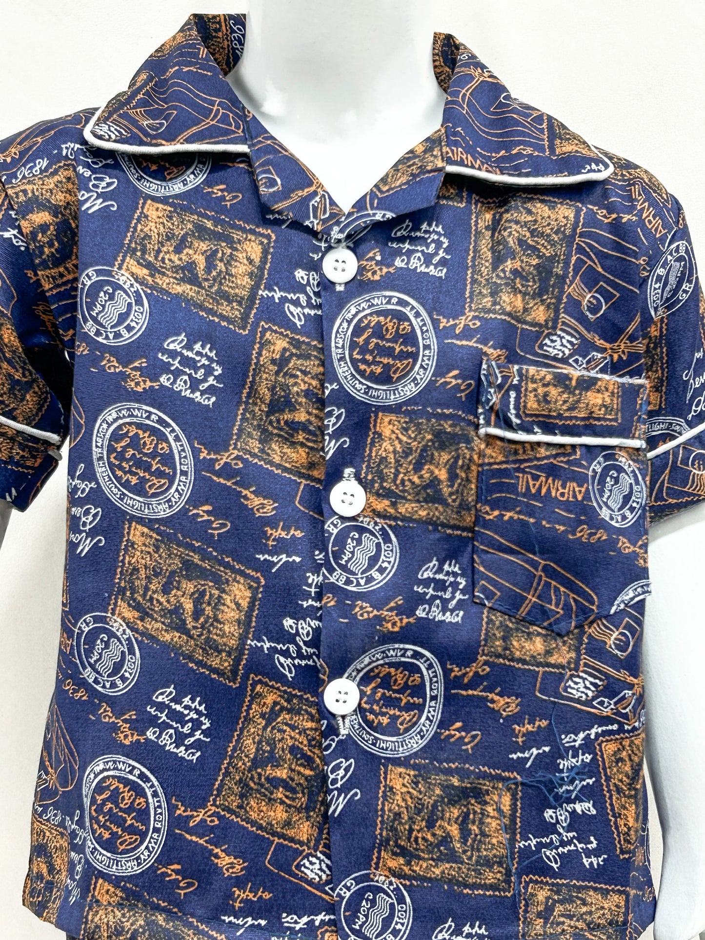 1Yrs - 5Yrs Printed Blue Cotton Night Suit For Kids NG BNS08