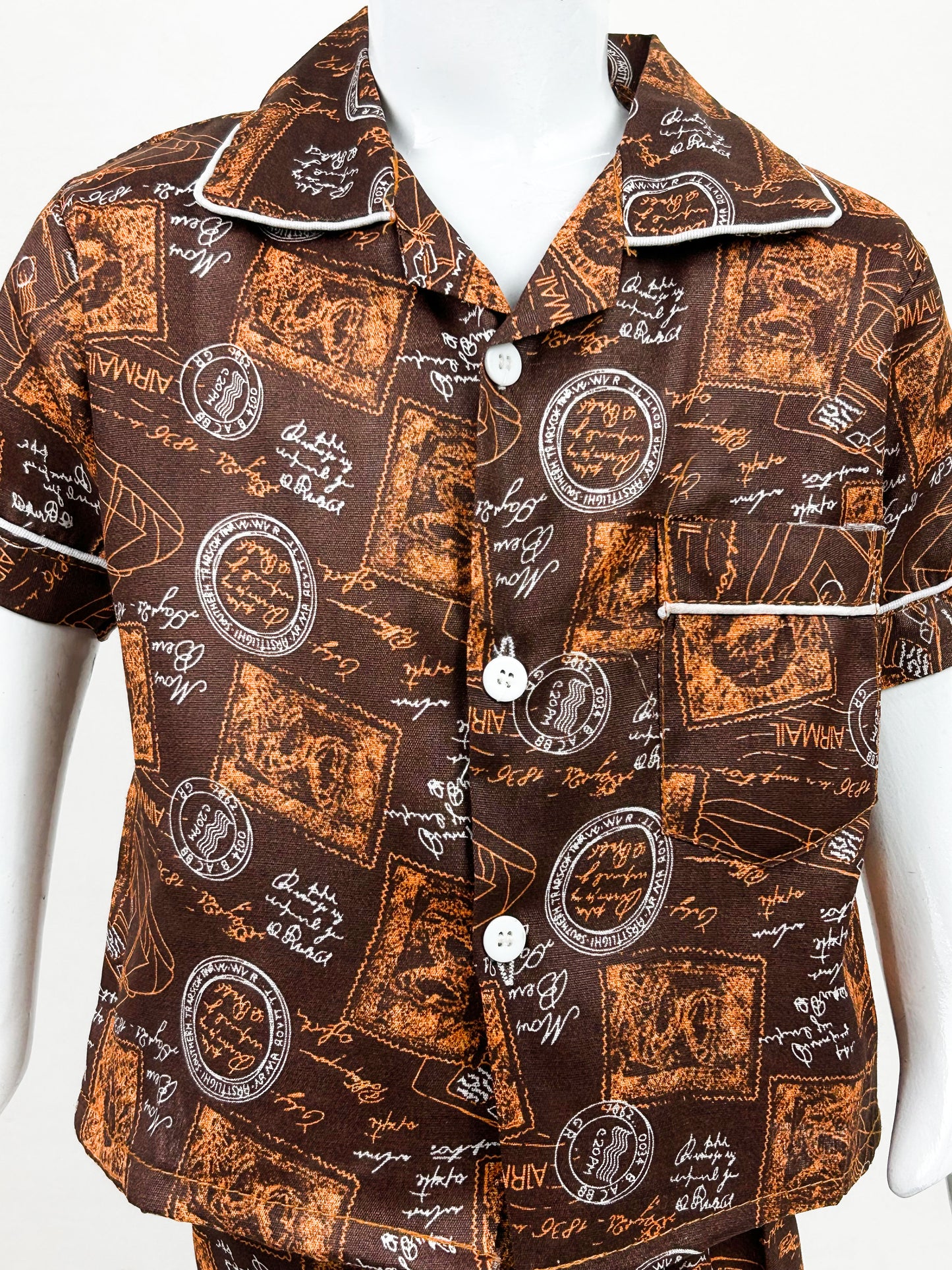 1Yrs - 5Yrs Printed Brown Cotton Night Suit For Kids NG BNS11