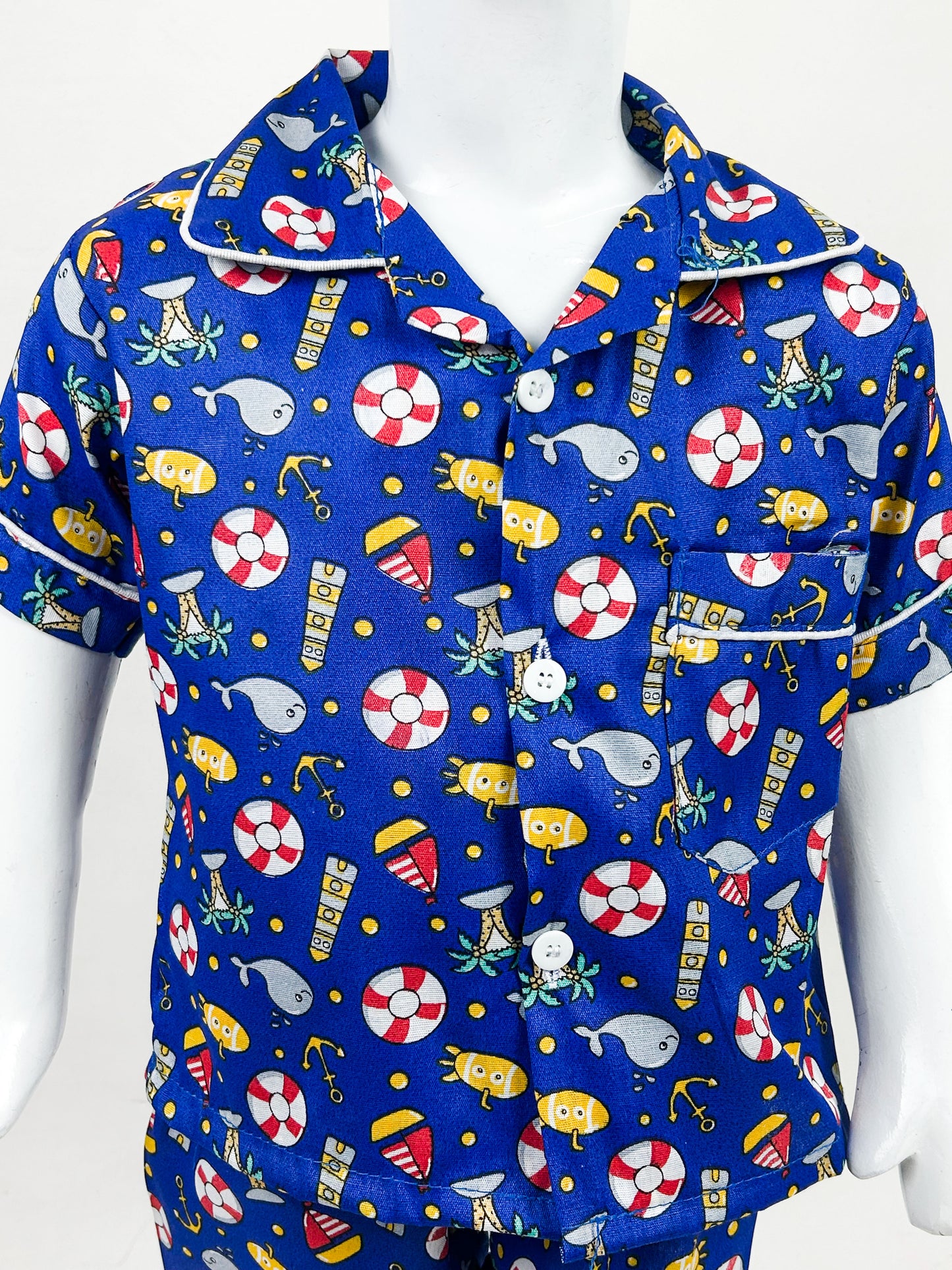 1Yrs - 5Yrs Printed Blue Cotton Night Suit For Kids NG BNS12