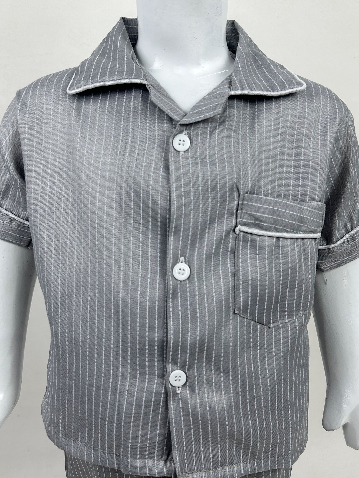 1Yrs - 5Yrs Grey Lines Cotton Night Suit For Kids NG BNS13