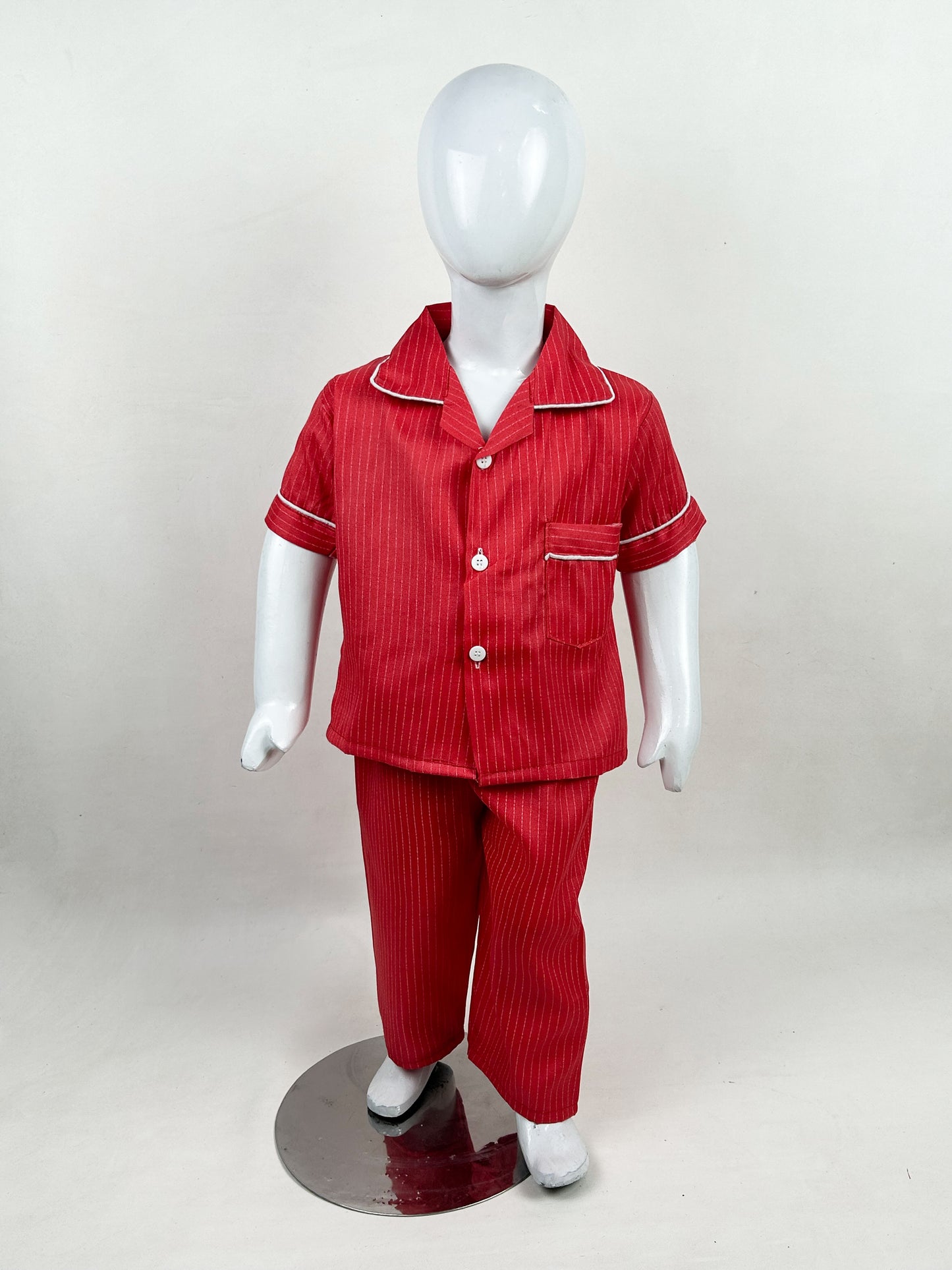 1Yrs - 5Yrs Red Lines Cotton Night Suit For Kids NG BNS14