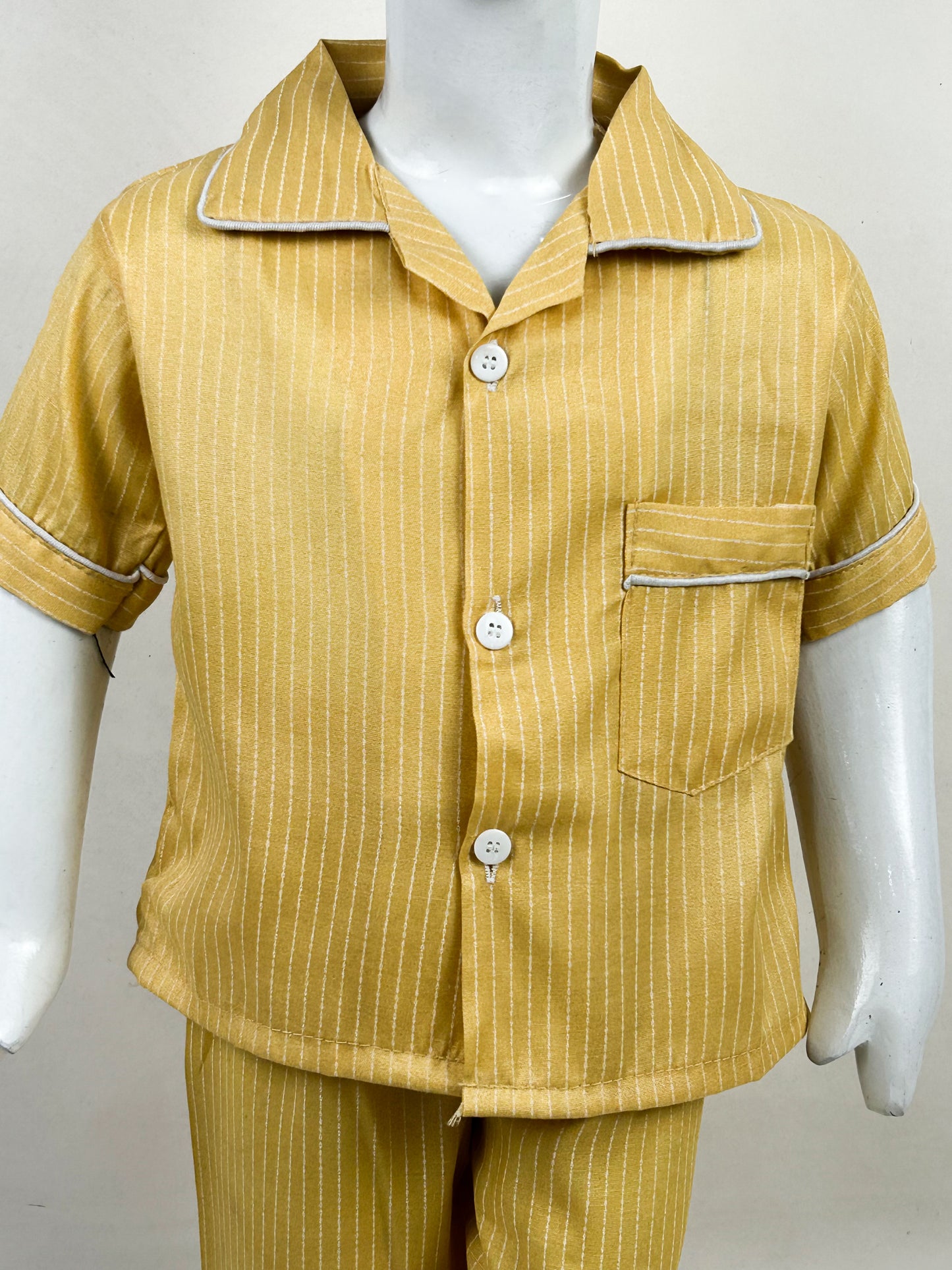 1Yrs - 5Yrs Yellow Lines Cotton Night Suit For Kids NG BNS15