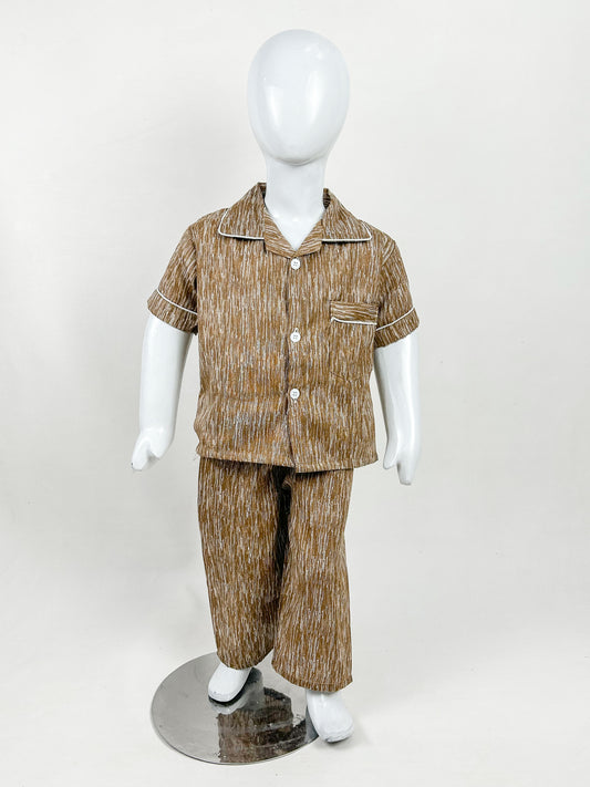 1Yrs - 5Yrs Textured Yellow Cotton Night Suit For Kids NG BNS17