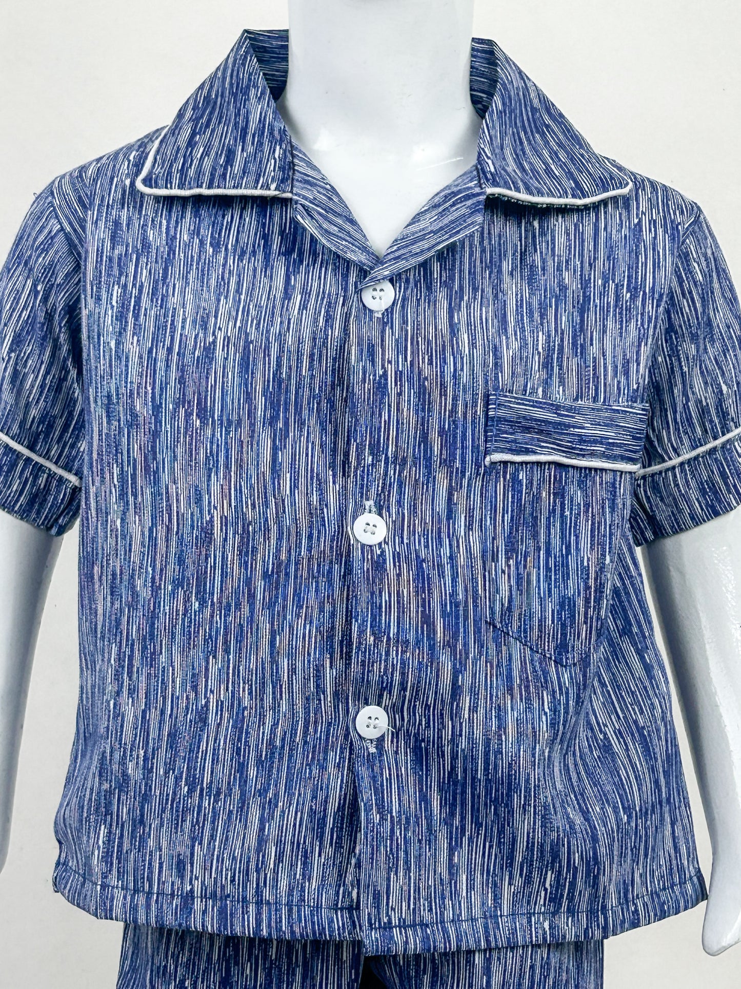 1Yrs - 5Yrs Textured Blue Cotton Night Suit For Kids NG BNS18