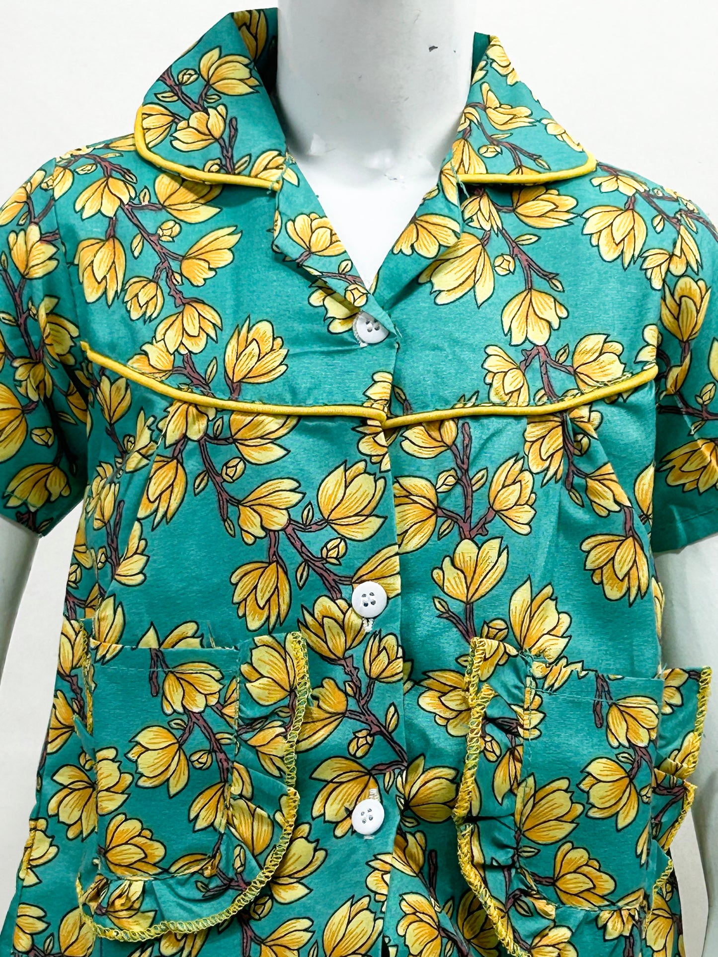 1Yrs - 5Yrs Green Cotton Night Suit For Girls NG GNS11